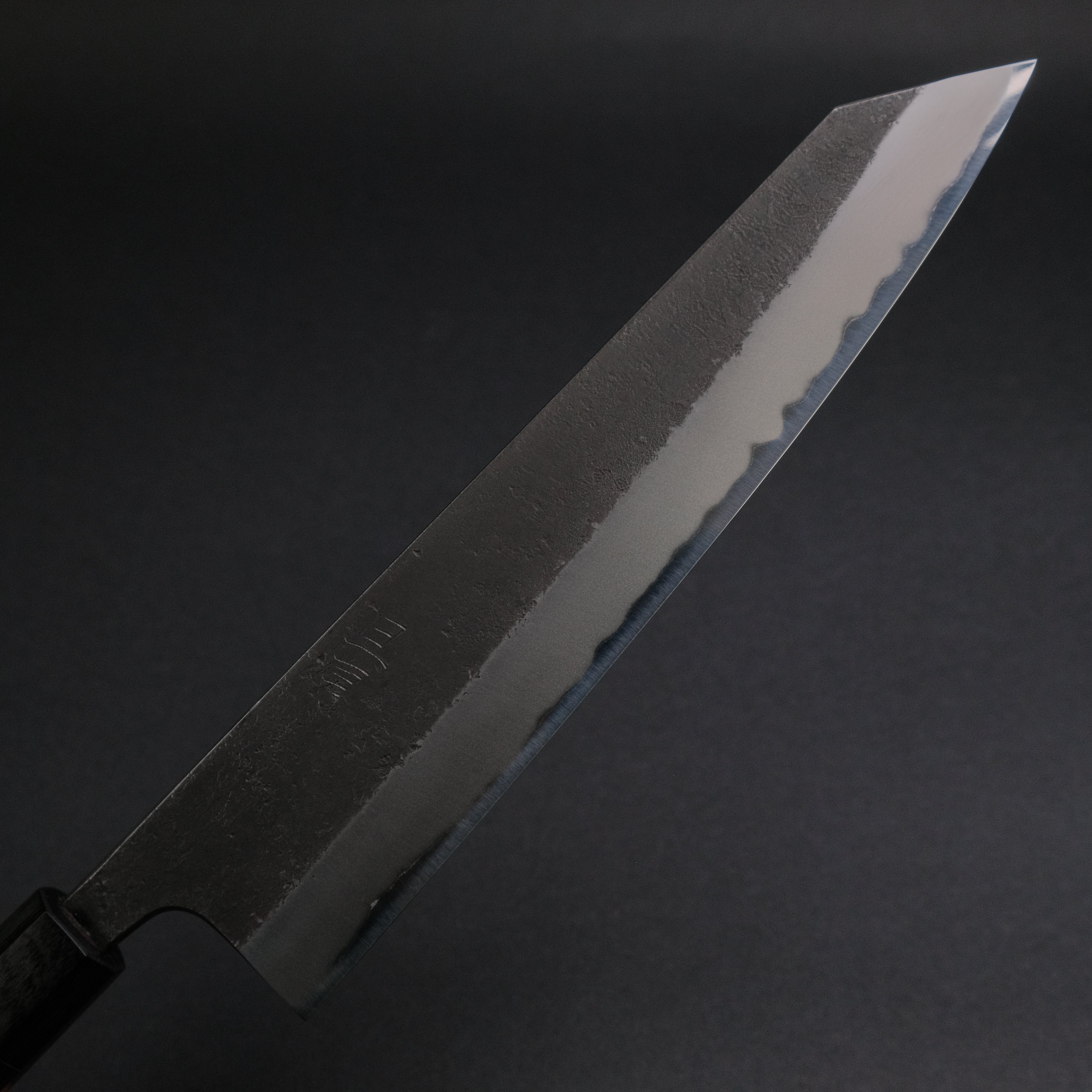 Akifusa Wakui Kurouchi Nashiji Blue #2 Kiritsuke Gyuto 240mm Japanese Chef Knife with Ebony Handle - Professional Kitchen Knife for Sushi, Meat, Vegetables - Discounted Sale