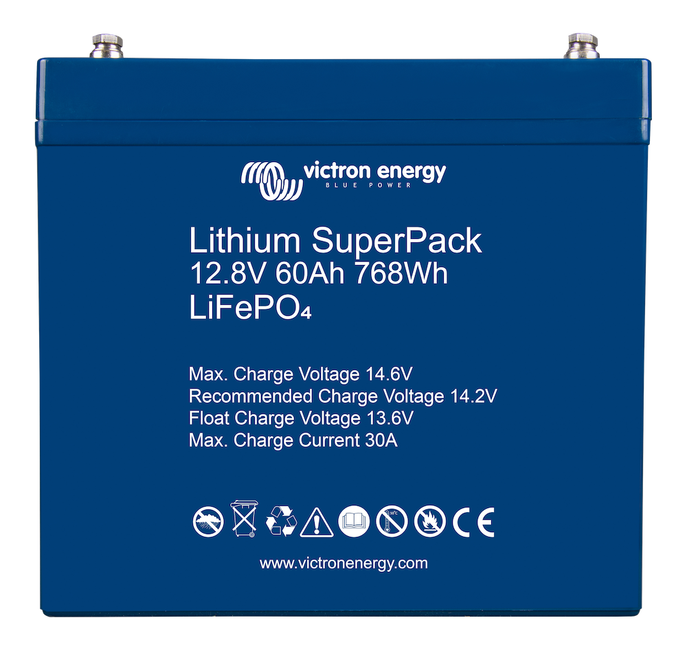 Premium Lithium SuperPack 12.8V 60Ah Deep Cycle Battery (M6 Connector) - Perfect for Solar Power Systems, RVs, Marine Applications & Off-Grid Energy Storage