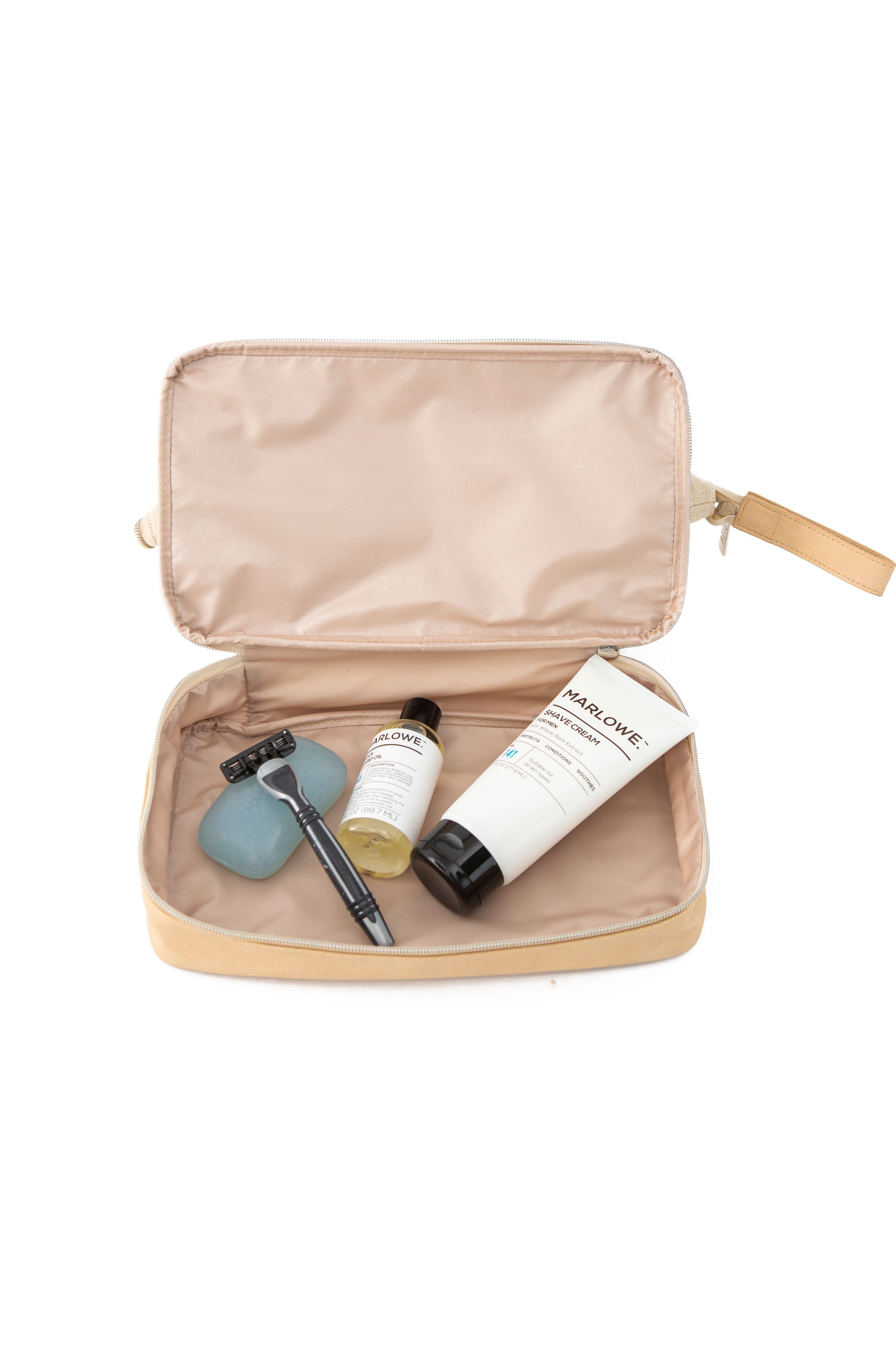 Premium Beige Dopp Kit for Men - Water-Resistant Travel Toiletry Bag - Perfect for Gym, Camping & Business Trips