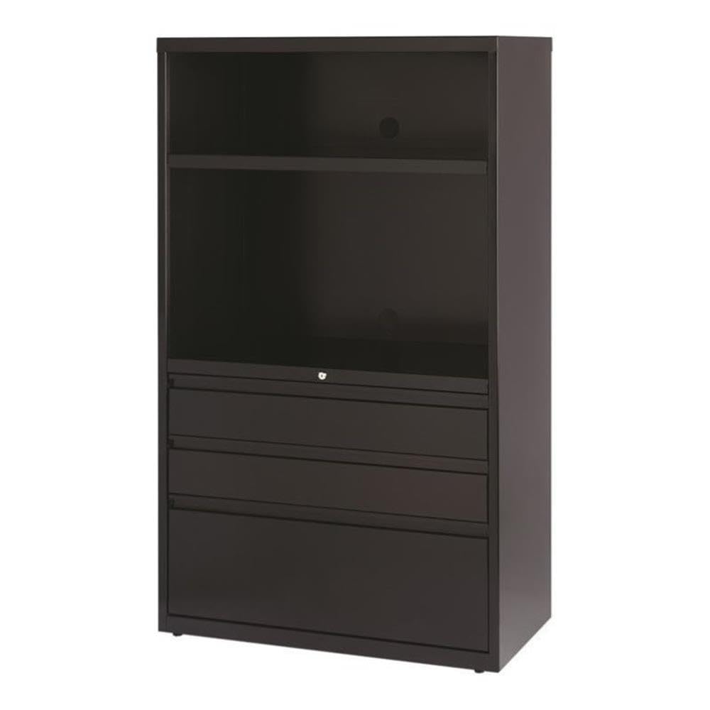 Hirsh 36-inch Wide HL8000 Series Black Lateral File Cabinet - 3-Drawer Combo for Office, Home, and Business Storage Solutions