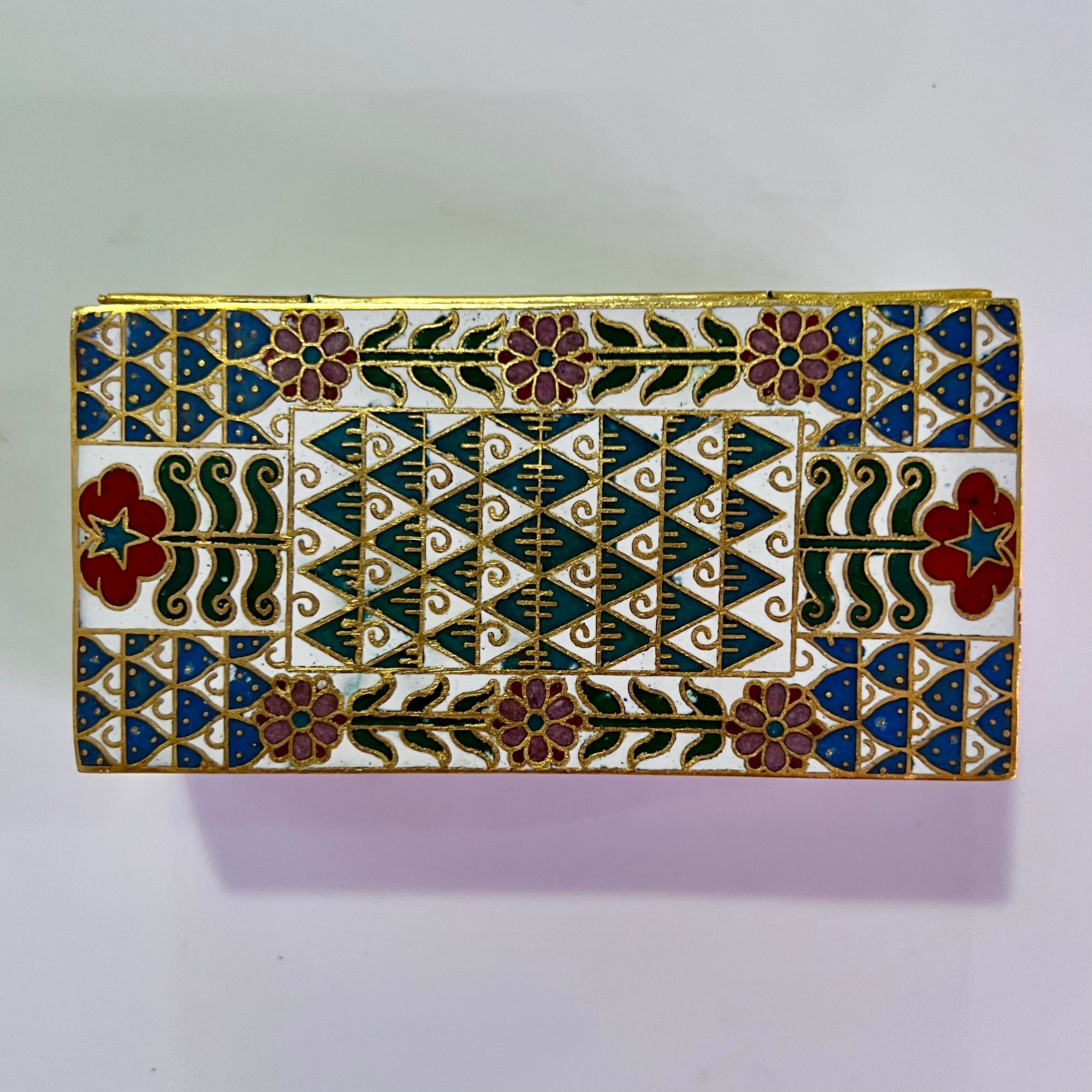 Exquisite Rosy Blues Cloisonné Jewelry Box - Handcrafted Chinese Enamel Treasure Chest - Perfect for Storing Rings, Necklaces & Keepsakes