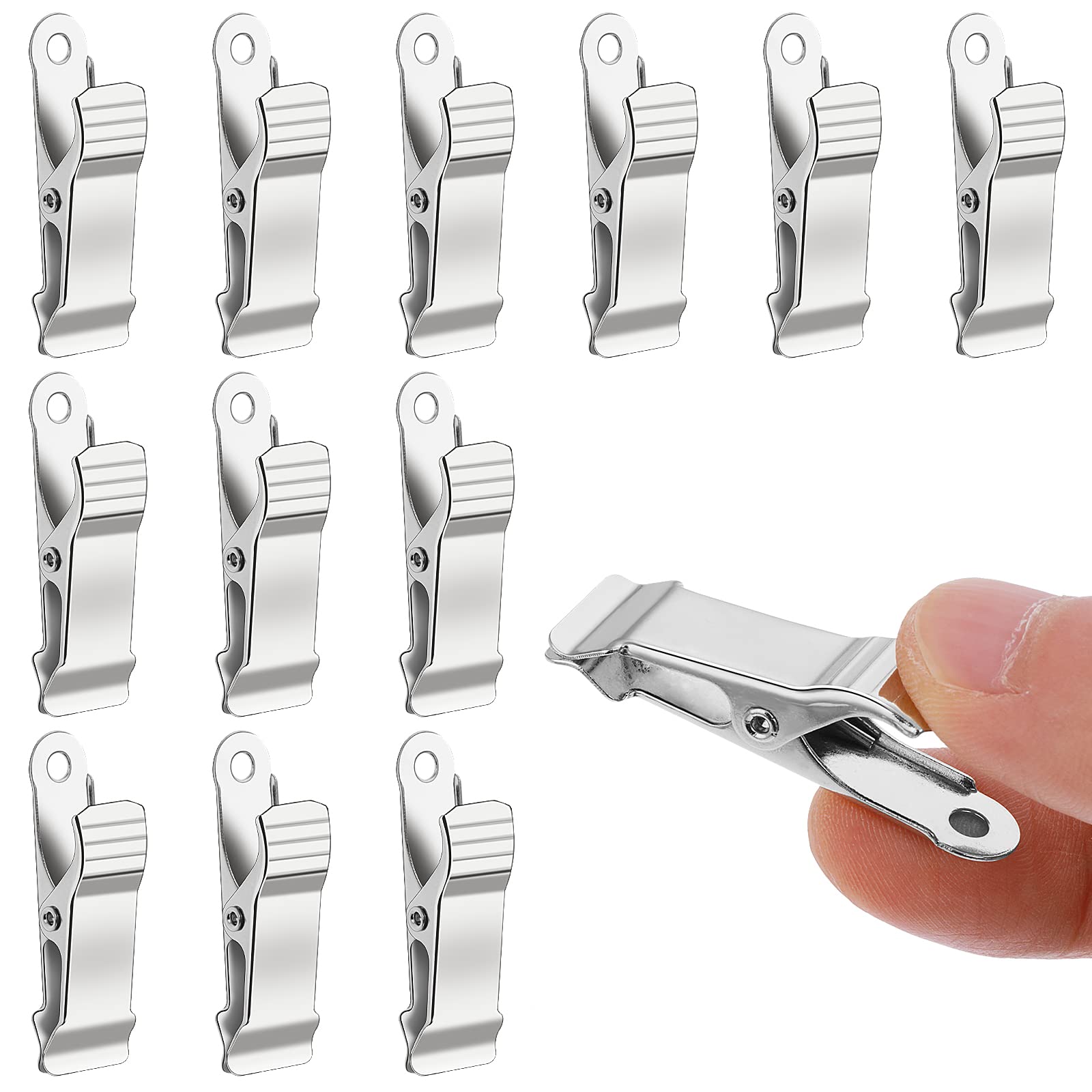 Grevosea 12 Pack Metal Mini Clips - Small Sturdy Spring Clips for Row Cover, Alligator Clips - Perfect for Home, Office, School & DIY Projects | Organize Wires, Clothes, Socks, Towels, Papers | Great for Crafting, Photo Display & Snack Bag Sealing