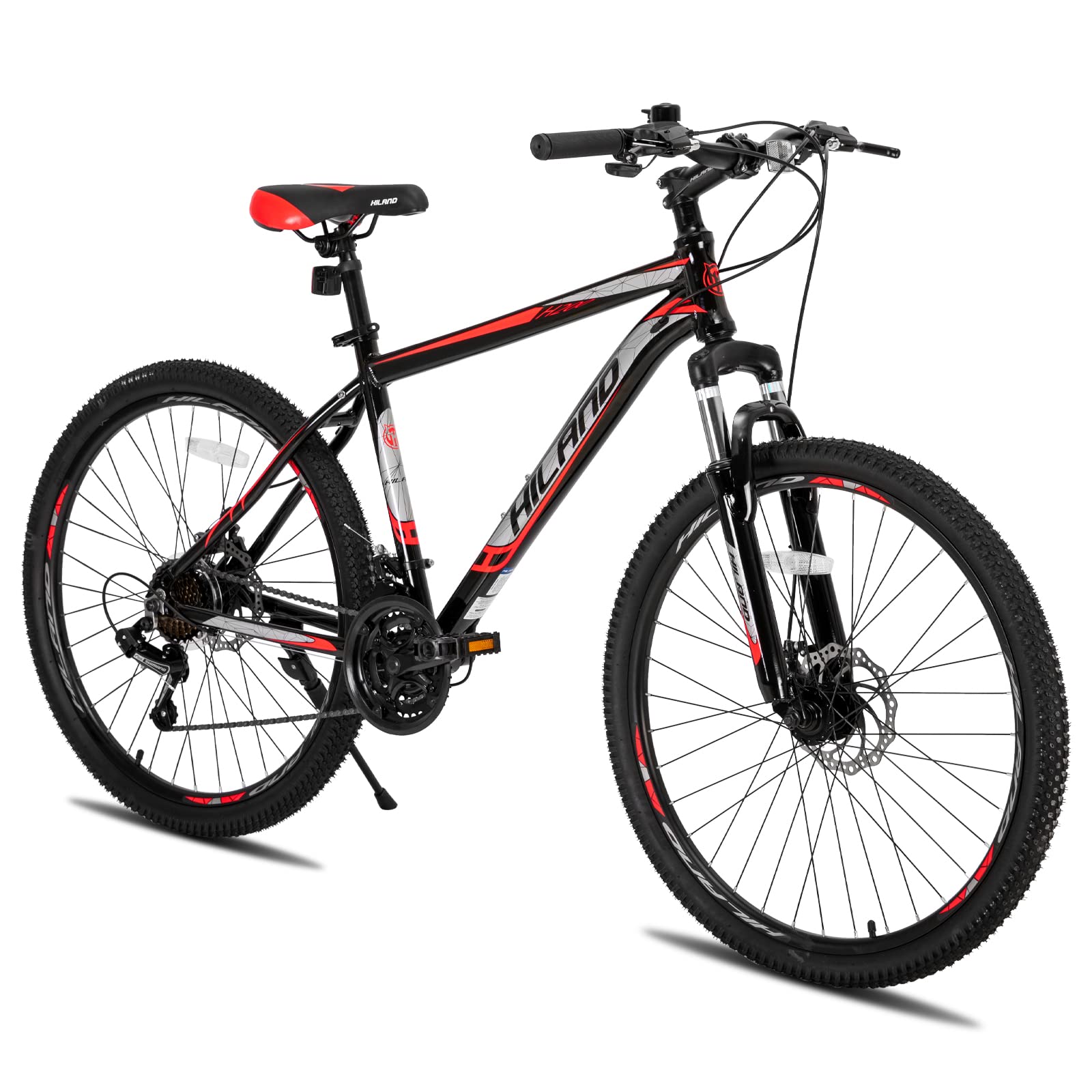 HILAND 26 Inch Mountain Bike for Men & Women - 21-Speed Drivetrain, Aluminum Frame, Disc Brakes, 3/6-Spoke Wheels | Perfect for Trail Riding, Commuting & Outdoor Adventures