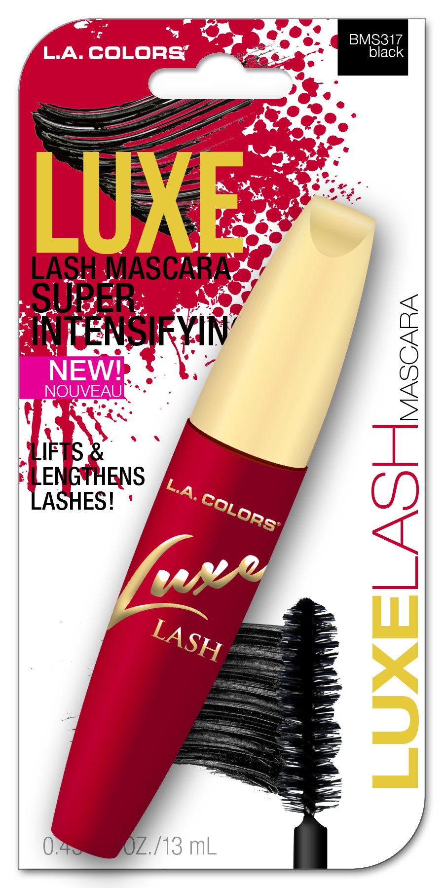 L.A. Colors Luxe Lash Volumizing Mascara - Black - 3 Pack (9 Total Tubes) | Lengthening & Thickening Formula for Dramatic Eye Looks | Perfect for Everyday Wear, Date Night & Special Occasions
