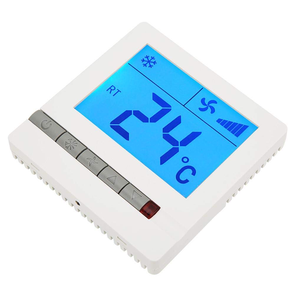 Digital Temperature Controller with LCD Display - Thermostat for Compressor Delay Protection & Fan Coil Units | Perfect for HVAC Systems, Home Brewing & Greenhouse Climate Control