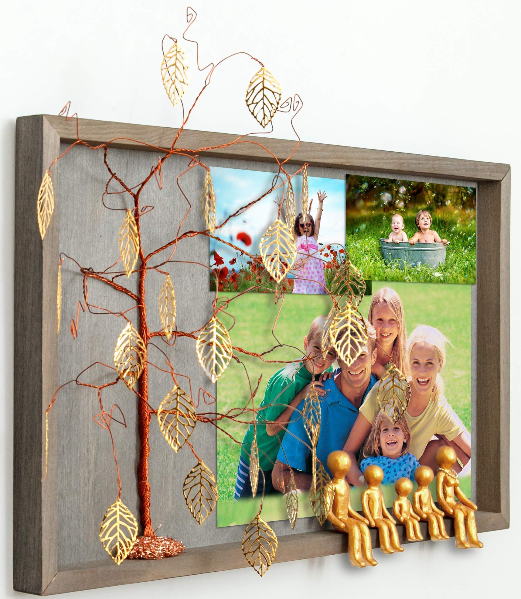 Golden 50th Wedding Anniversary Picture Frame - Elegant Collage Photo Frame for Grandparents, Parents & In-Laws - Perfect Gift for 50 Years of Marriage - Gold Willow Family Tree Design - Ideal for Home Decor & Family Reunions
