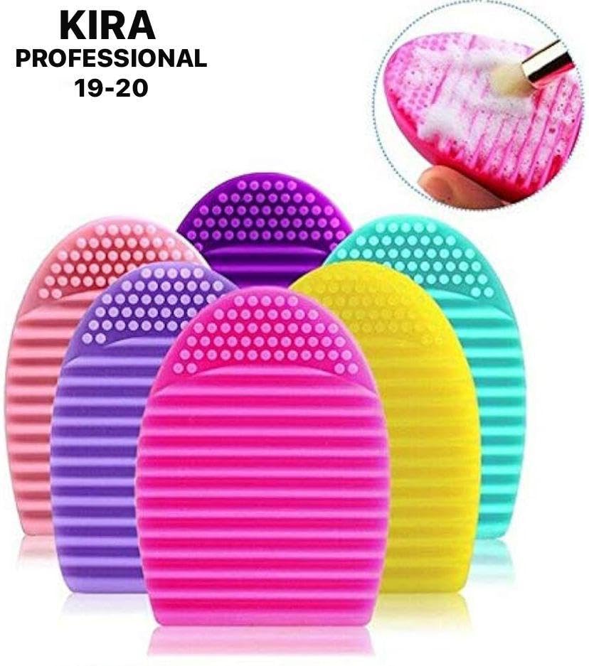 KIRA Egg-Shaped Silicone Makeup Brush Cleaner - Pink Cosmetic Brush Scrubber & Washing Tool for Professional & Home Use (Pack of 1) | Perfect for Daily Makeup Brush Cleaning & Travel Beauty Essentials