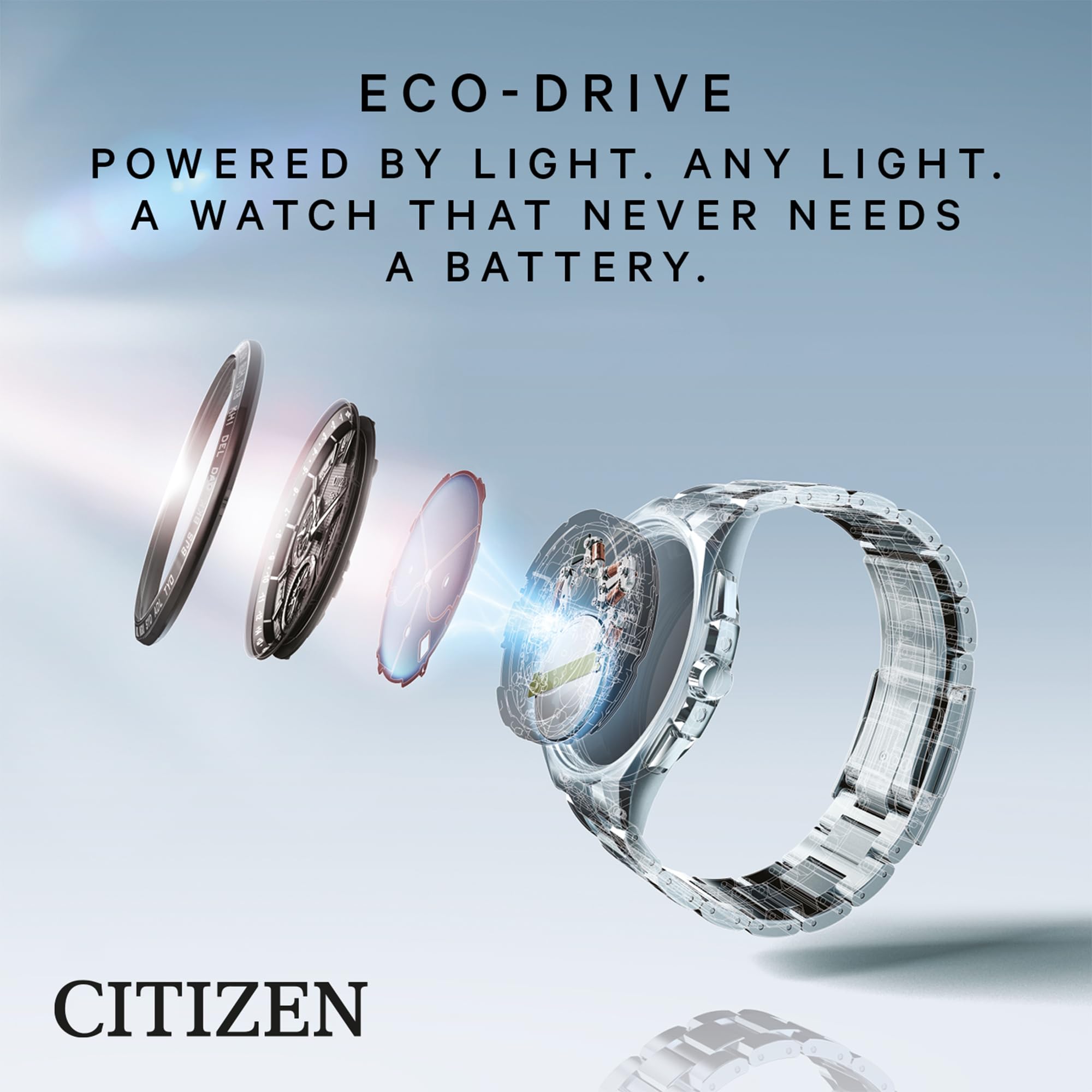 Citizen Men's Eco-Drive Chronograph Watch - Stainless Steel Waterproof Wristwatch for Business, Casual & Outdoor Activities