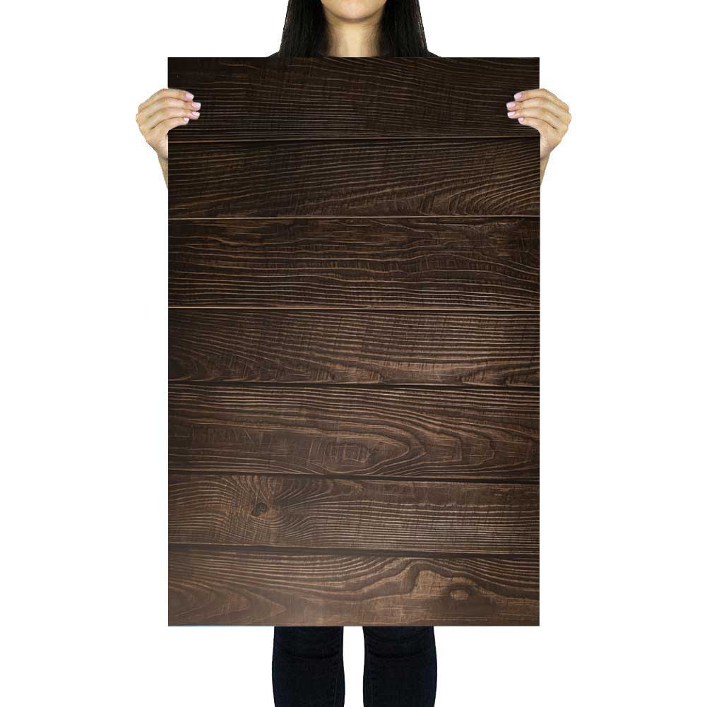 Flat Lay Instagram Backdrop - Erskineville Brown Wooden Photo Background (56cm x 87cm) for Product Photography, Blogging & Social Media Content Creation