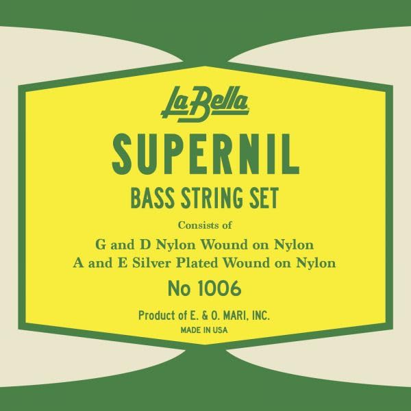 La Bella 1006 Supernil Bass String Set 1003-624 - Premium Nylon Bass Guitar Strings for Jazz, Classical & Acoustic Bass Players | Perfect for Studio Recording & Live Performances