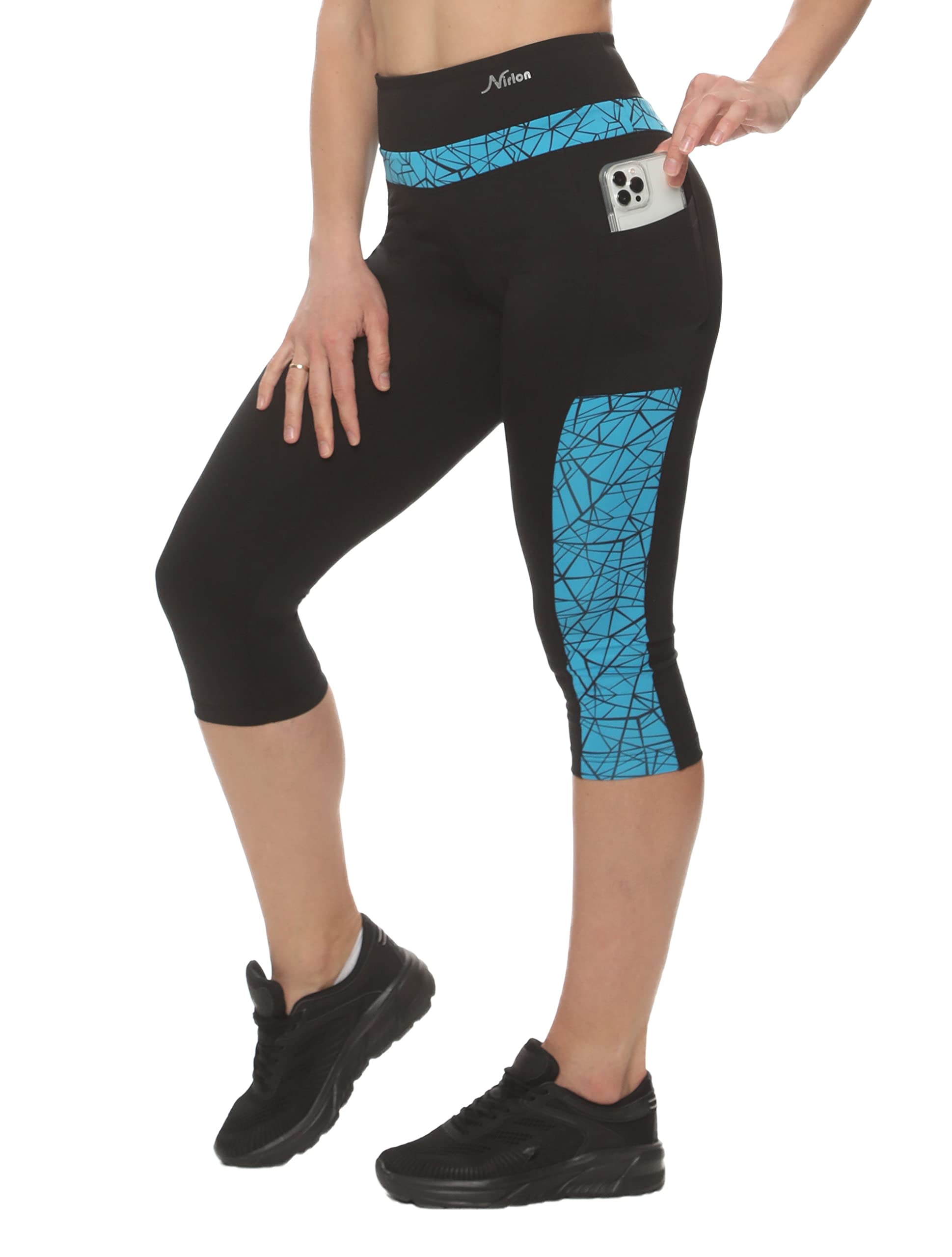 Breathable High Waisted Capri Leggings with Pockets for Women - Nirlon Yoga Pants for Running, Workout & Casual Wear