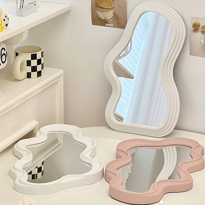 Unique Irregular Wavy Wall Mirror - Modern Decorative Accent for Living Room, Bedroom & Entryway - Home Decor & Instagram Aesthetic