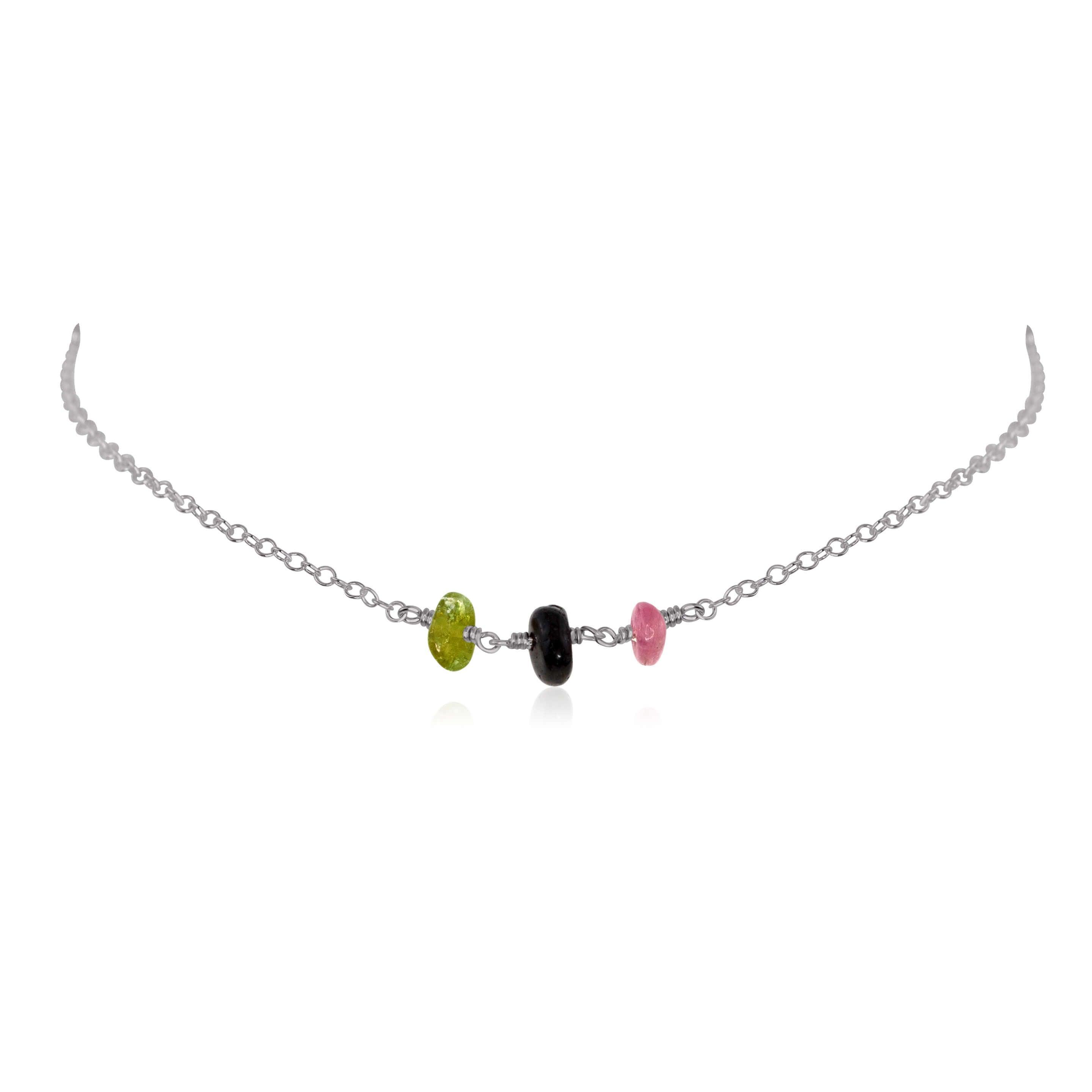 Stylish Tourmaline Beaded Chain Choker Necklace for Women - Perfect for Parties, Weddings & Everyday Fashion