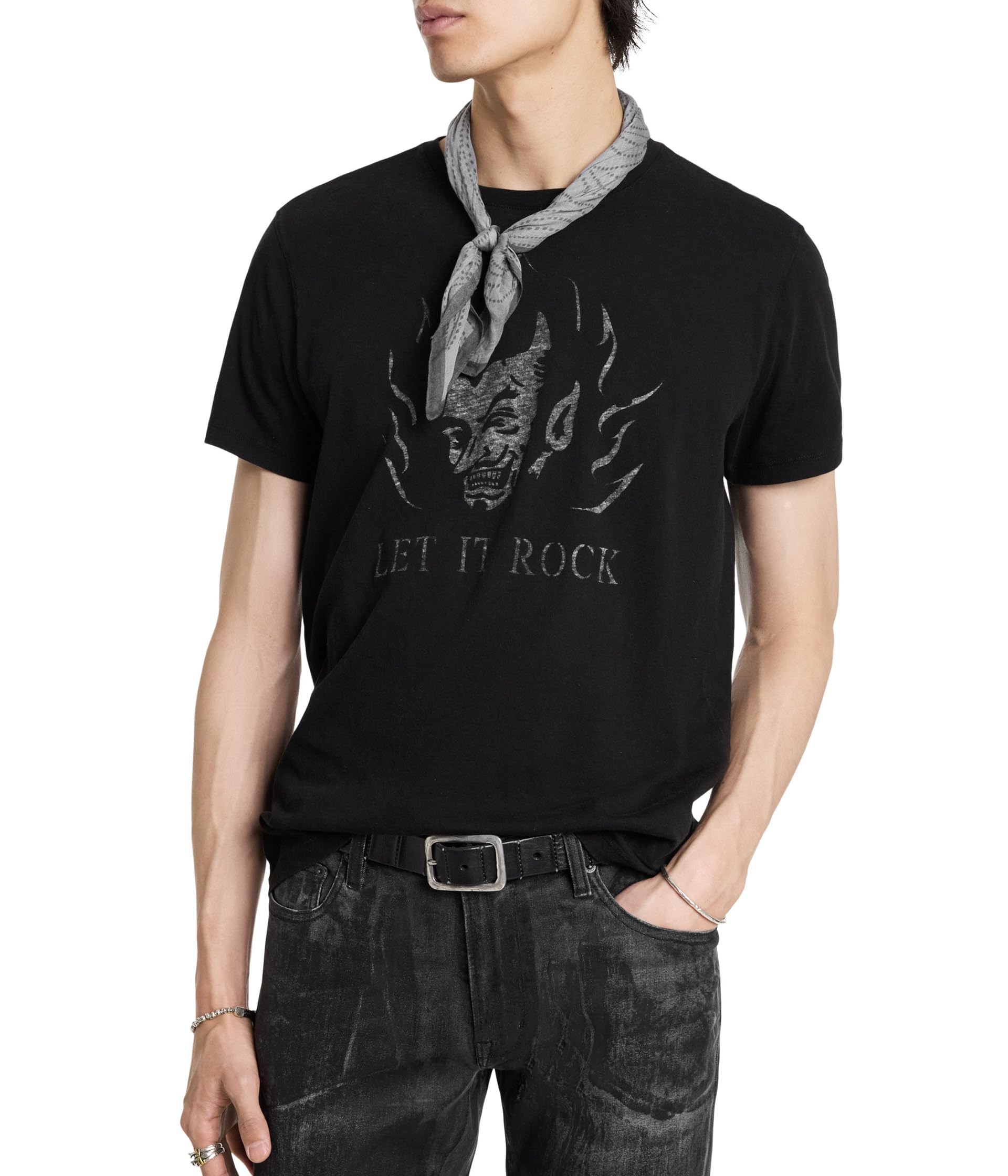 John Varvatos Men's Let It Rock Short Sleeve Graphic T-Shirt - Casual Cotton Tee for Rock Music Fans, Streetwear & Everyday Wear