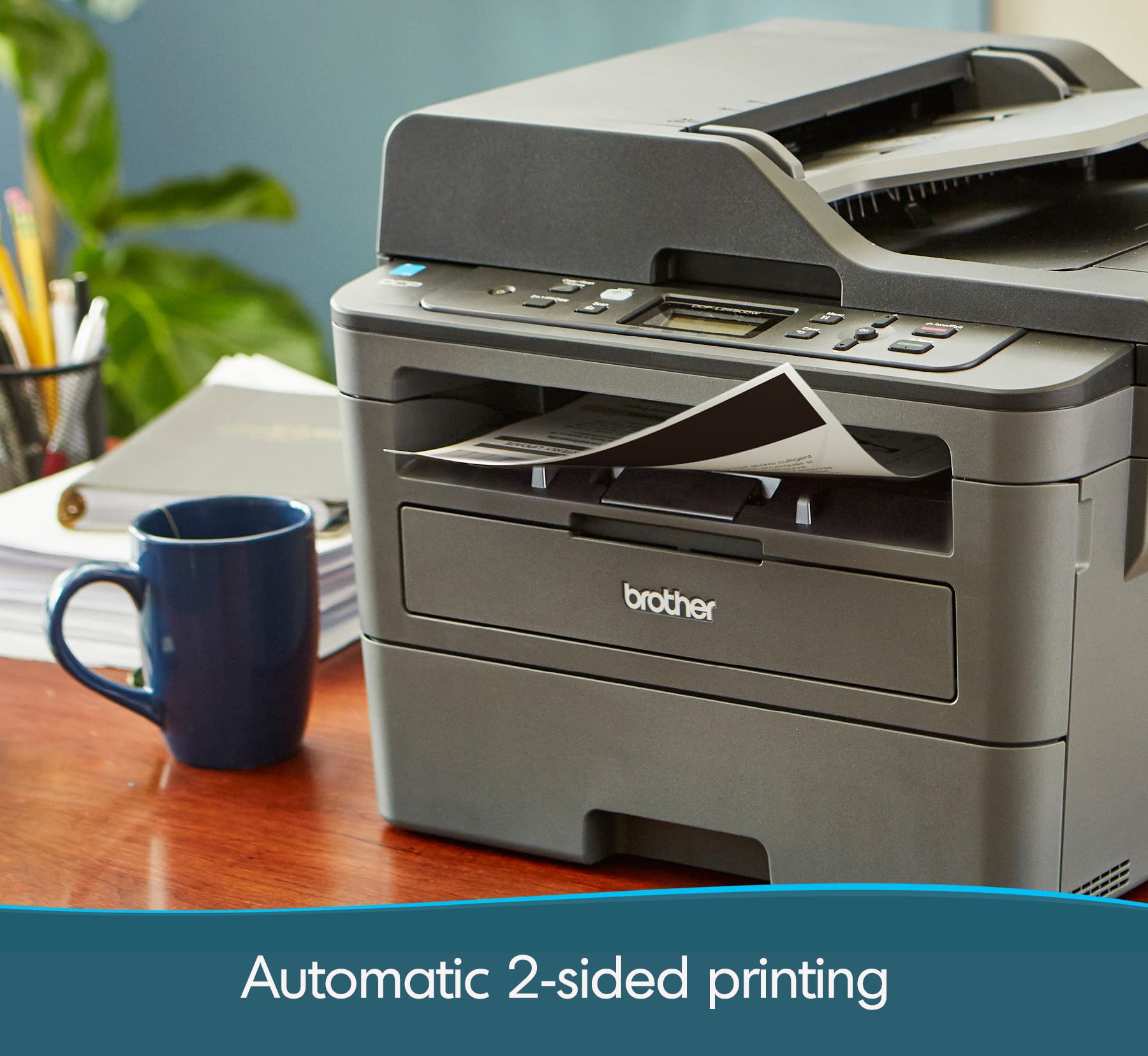Brother DCPL2550DW Monochrome Laser Printer - Compact All-in-One Printer, Copier & Scanner with Wireless Connectivity, 4-Month Refresh Subscription Trial & Amazon Dash Replenishment Ready - Perfect for Home Office & Small Business Printing Needs
