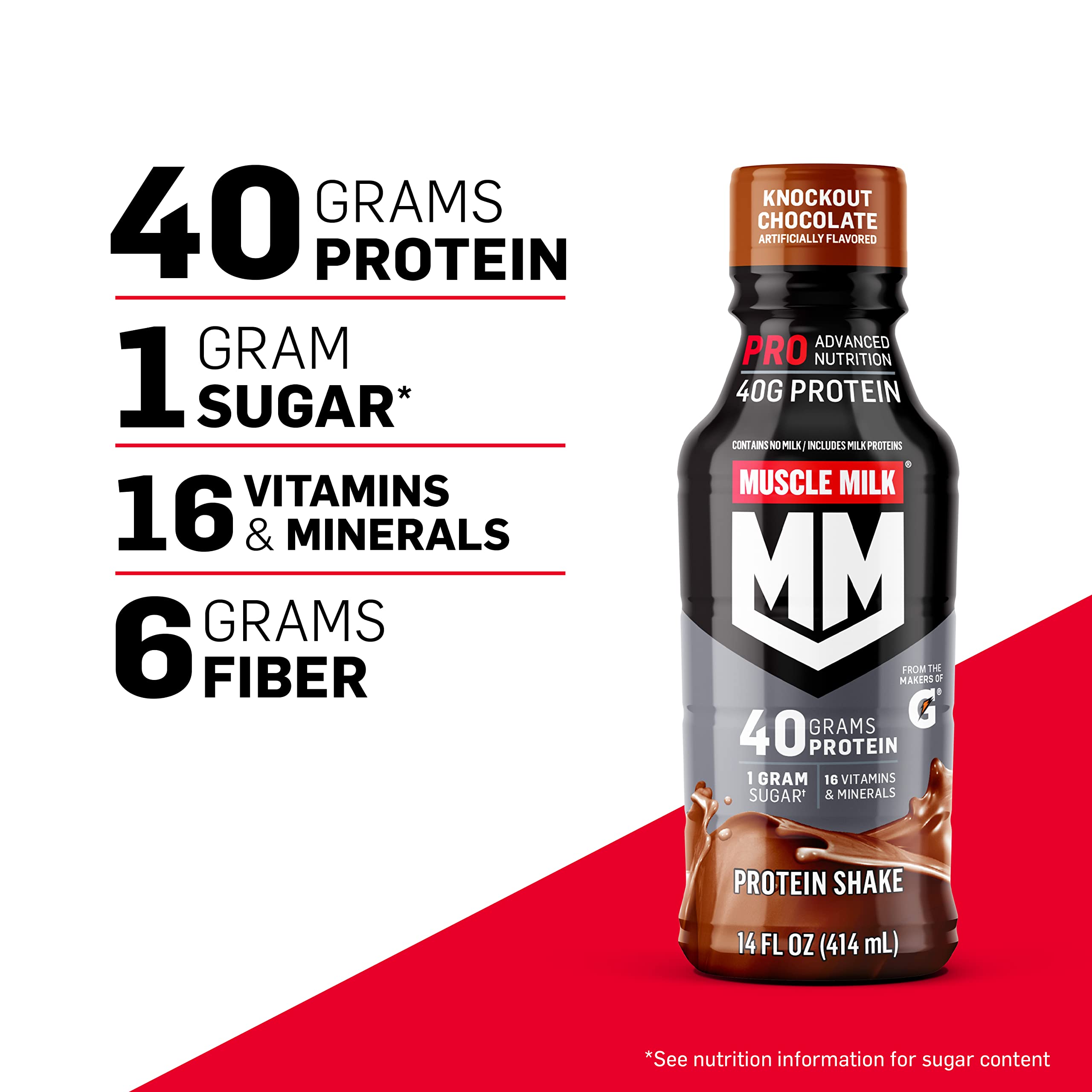 Muscle Milk Pro Series Protein Shake - Chocolate Peanut Butter Flavor, 40g High Protein, 14 Fl Oz (Pack of 12) | Post-Workout Recovery Drink for Athletes & Fitness Enthusiasts