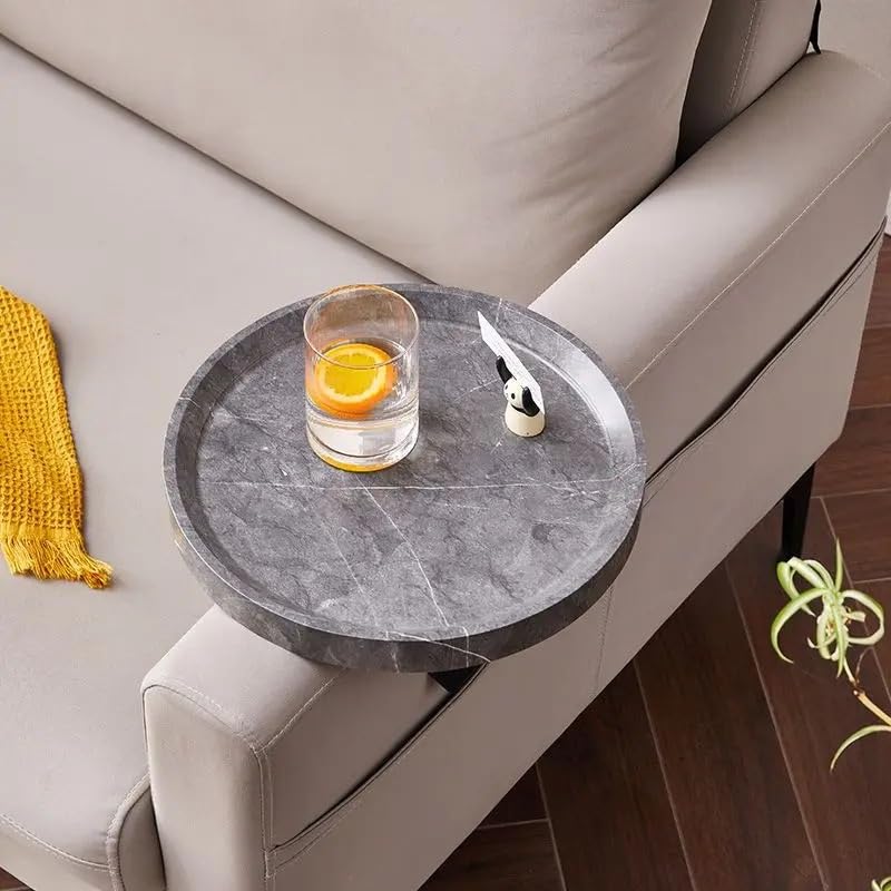Natural Bamboo Clip-On Sofa Tray - Coffee Table Side Table with Armrest Holder, Snack Tray for TV Remote & Drinks - Perfect for Living Room, Bedroom, Office (Color: 2)