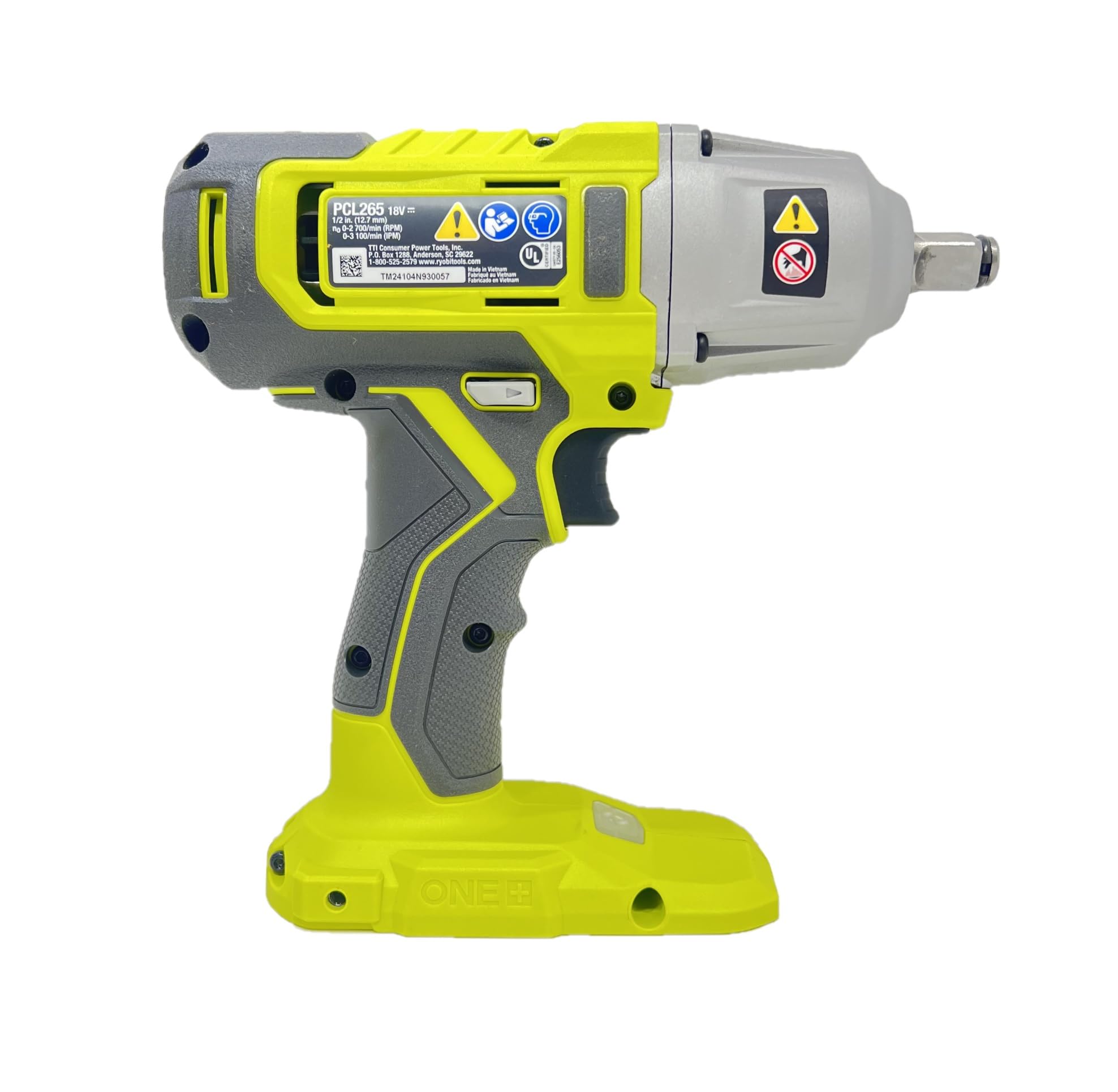 Ryobi PCL265 18V ONE+ Cordless 1/2 Inch Impact Wrench (Tool Only - No Battery or Charger) - Perfect for Automotive Repairs, DIY Projects, and Construction Work