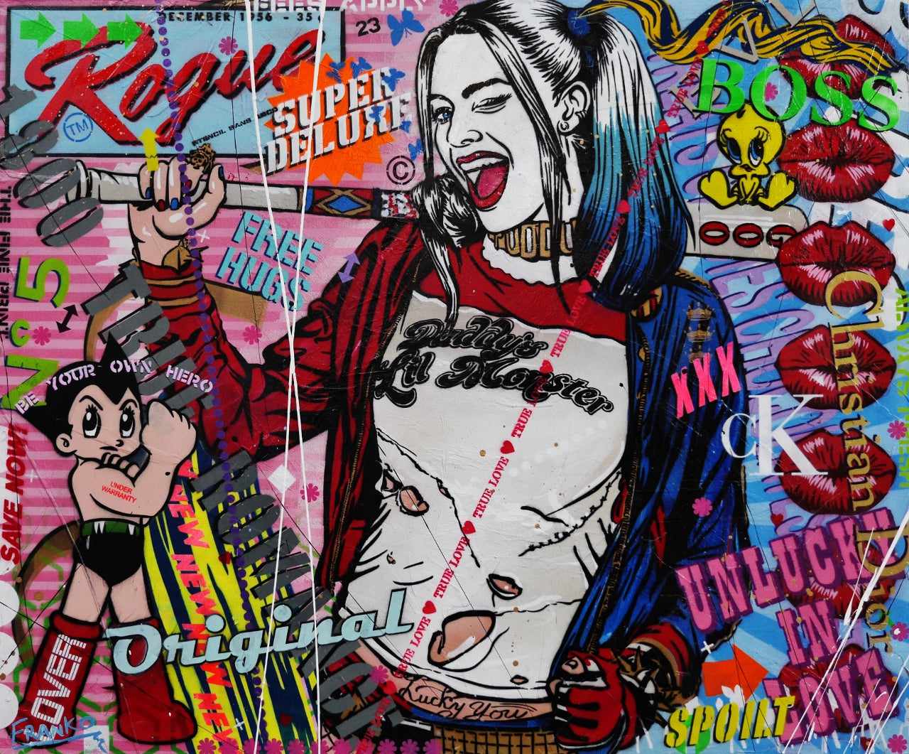 Harley Quinn Textured Urban Pop Art Painting - 47