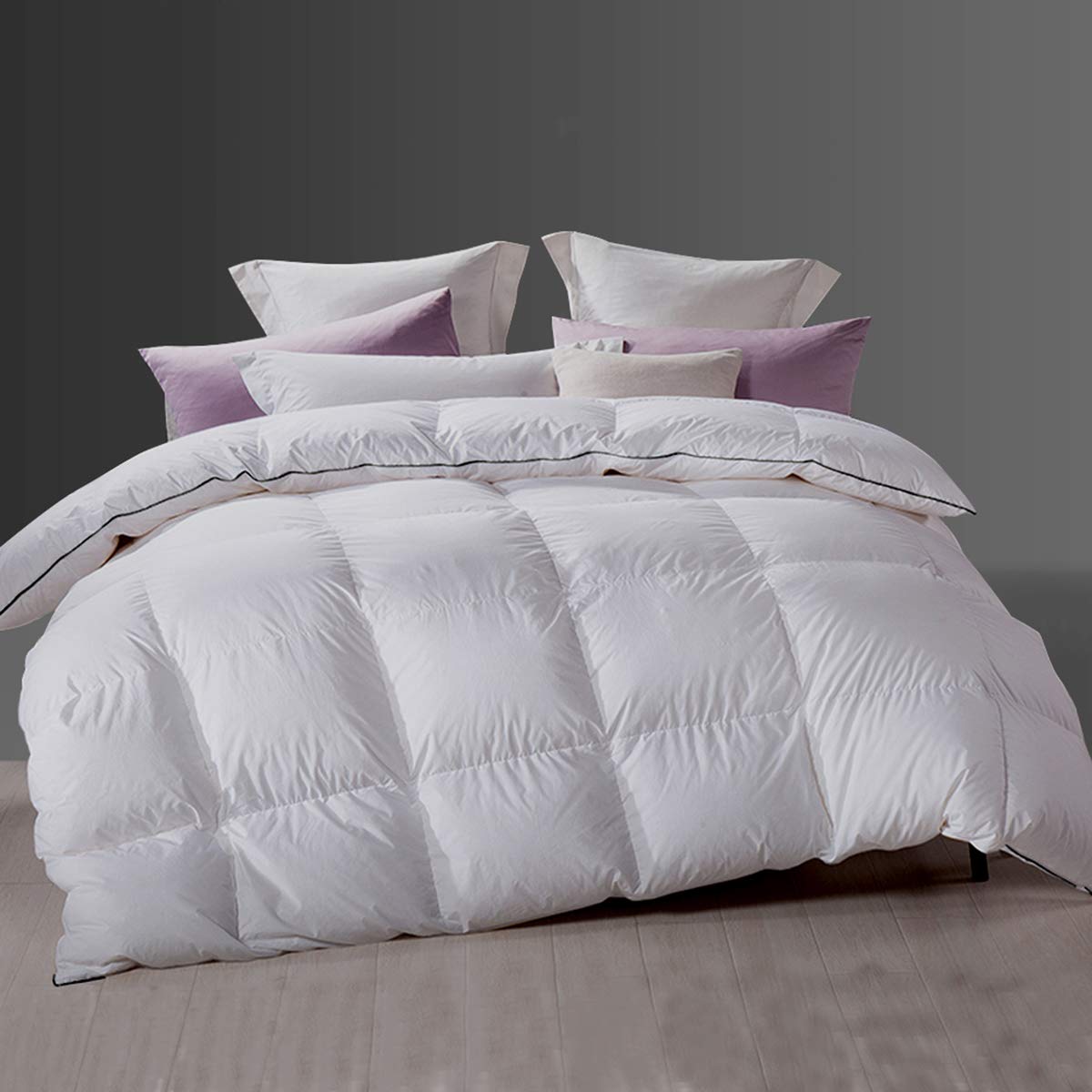 Premium 900+ Fill Power Goose Down Comforter - 2.9lbs All Season King Size Duvet Insert with 100% Hypoallergenic Cotton Shell & Baffle Box Design | Pure White Luxury Bedding for Master Bedroom, Guest Room & Hotel Use