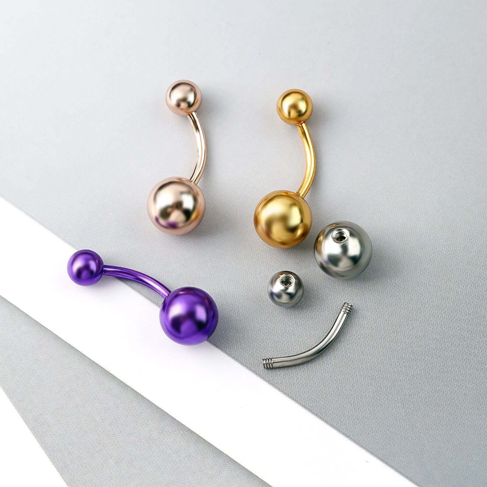 Trendy Neon Color Simple Navel Belly Rings for Women | Hypoallergenic Stainless Steel Body Jewelry | Perfect for Piercing, Parties & Summer Outfits (UZ472)
