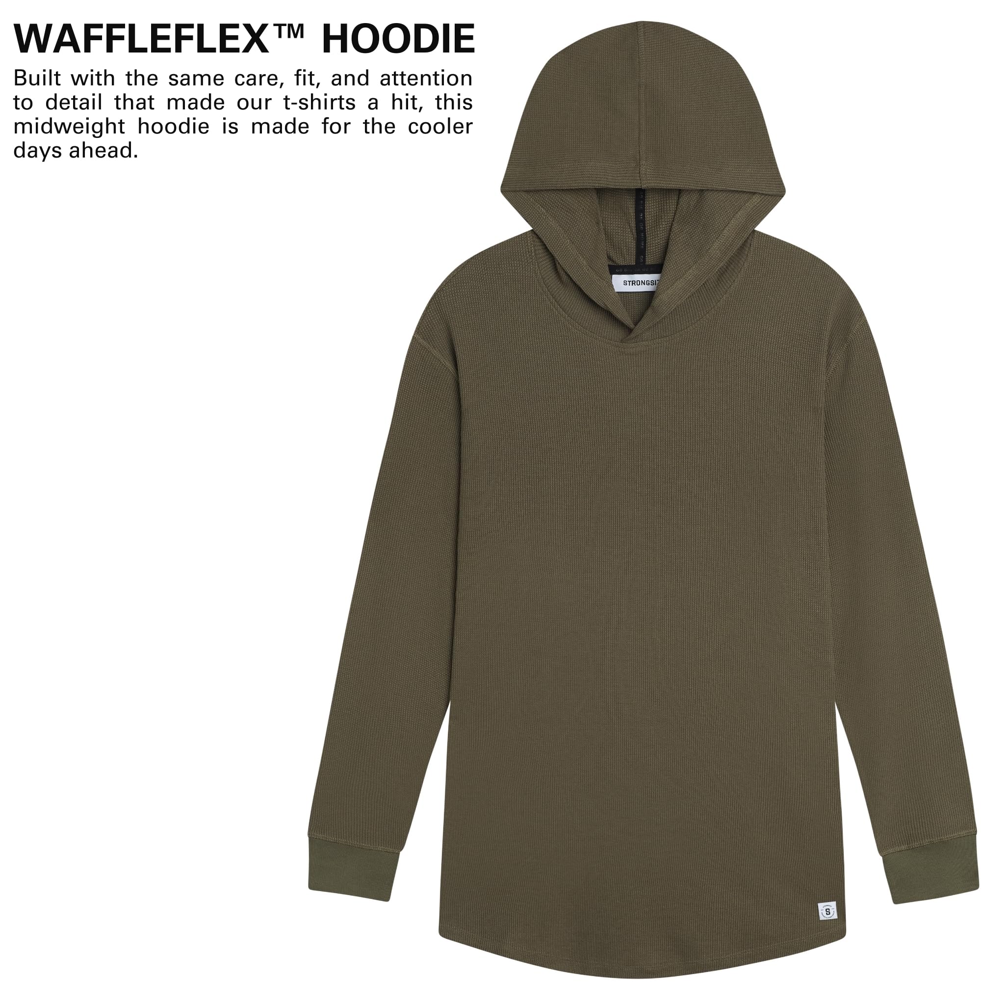 STRONGSIZE Men's Big & Tall Thermal Waffle Hoodie - Lightweight Long Sleeve Pullover for Winter | Cozy Lounge Wear & Outdoor Activities
