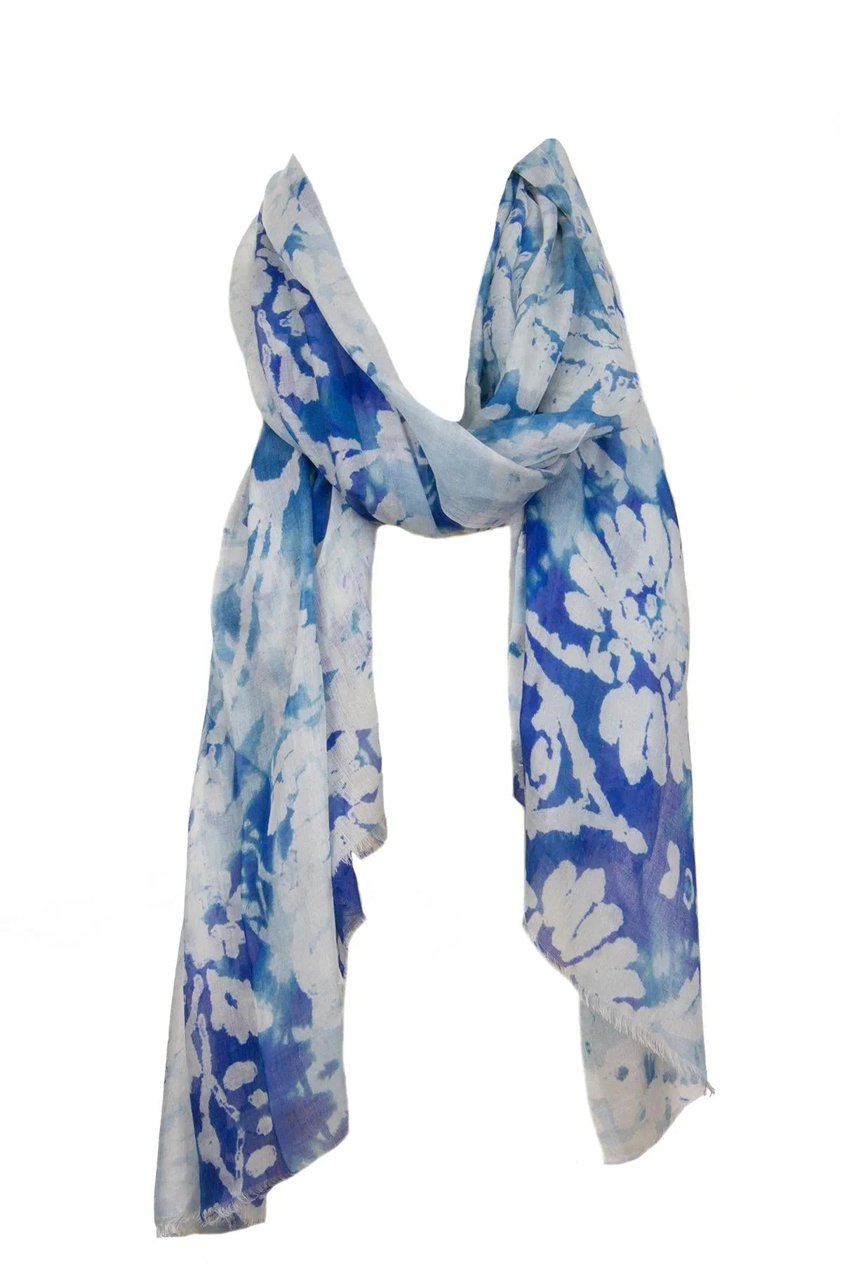 Watercolor Maia Scarf - Lightweight Floral Print Fashion Shawl for Women - Perfect for Spring Outfits, Beach Cover-ups & Evening Events