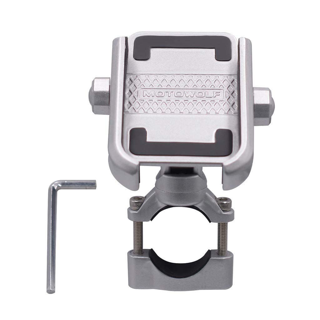 NABIAN 360° Universal Motorcycle Phone Mount - Alloy Handlebar Phone Holder Stand for 4-6.4 Inch Smartphones - Perfect for GPS Navigation & Adventure Riding