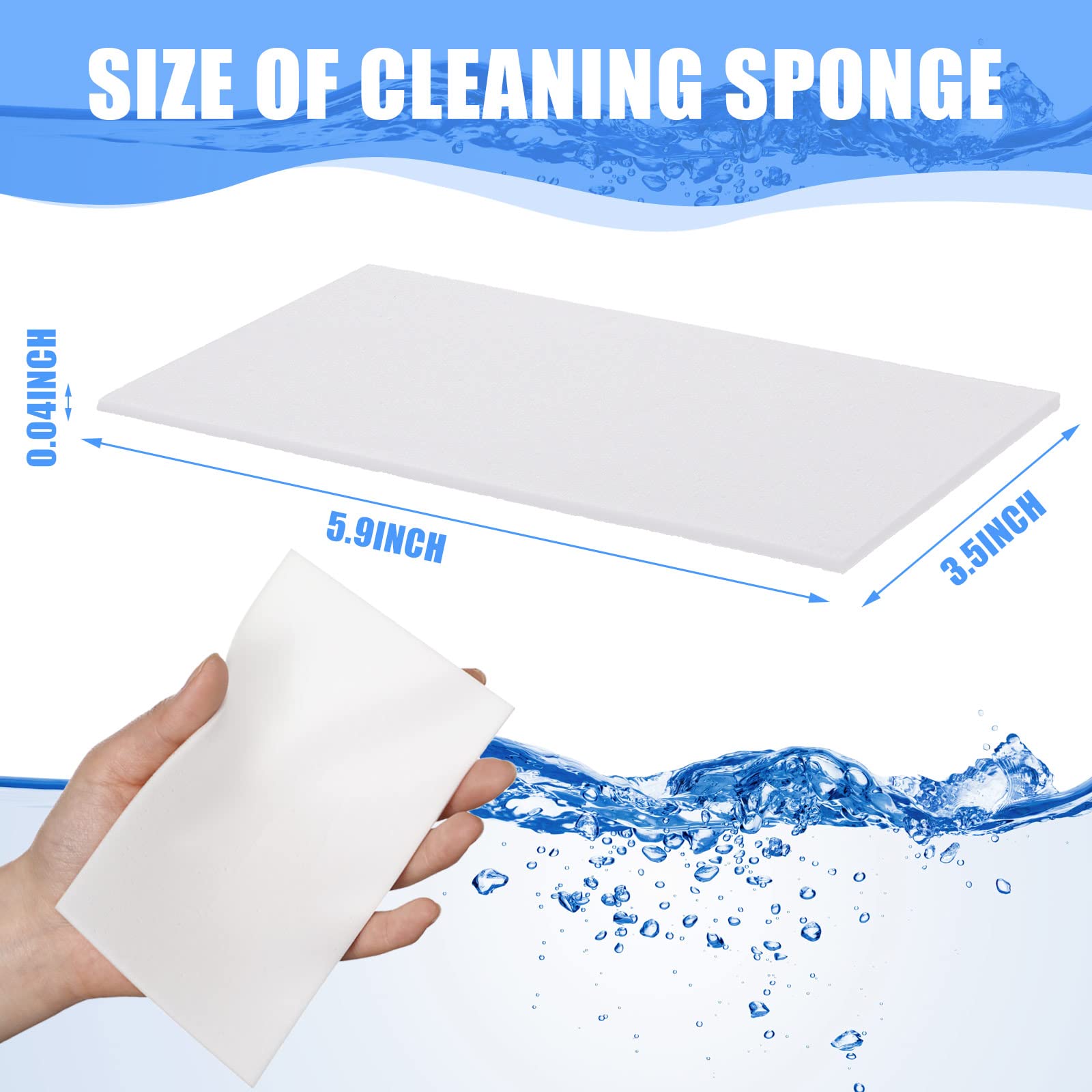 100 Pack Disposable Magic Foam Sponge Pads - Thin Cleaning Eraser Sheets for Kitchen, Shoe, Furniture & Bathroom - Perfect for Quick Cleaning, Stain Removal & Surface Protection