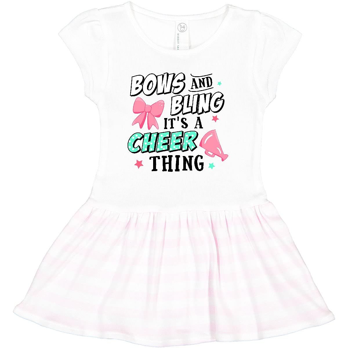 Inktastic Bows and Bling Cheerleading Toddler Dress - Cute Outfit for Girls' Sports Events, Dance Recitals & Casual Wear