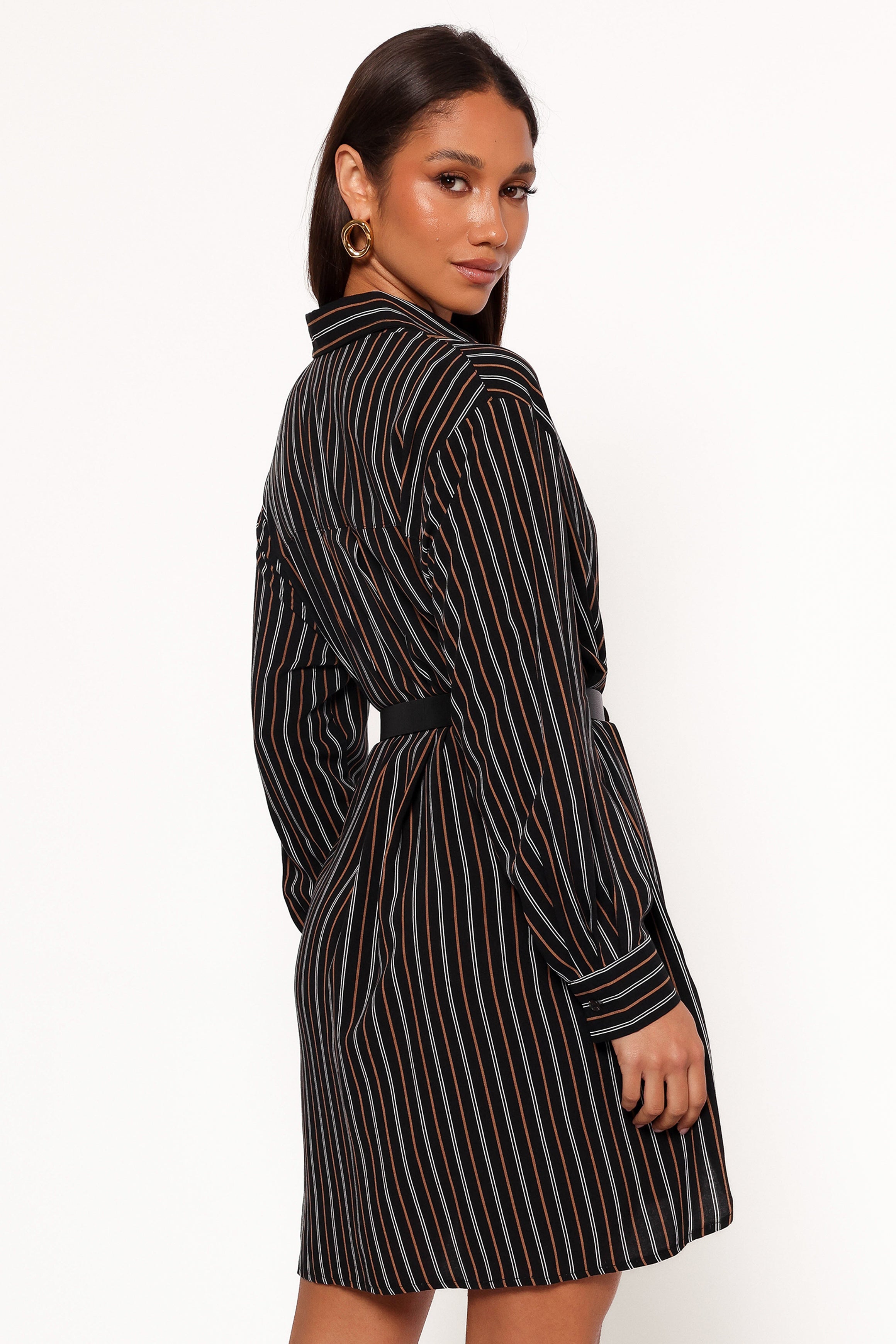 Elsa Shirt for Women - Black & Camel Color Block Tops - Casual Wear for Work, Date Night & Everyday Outfits