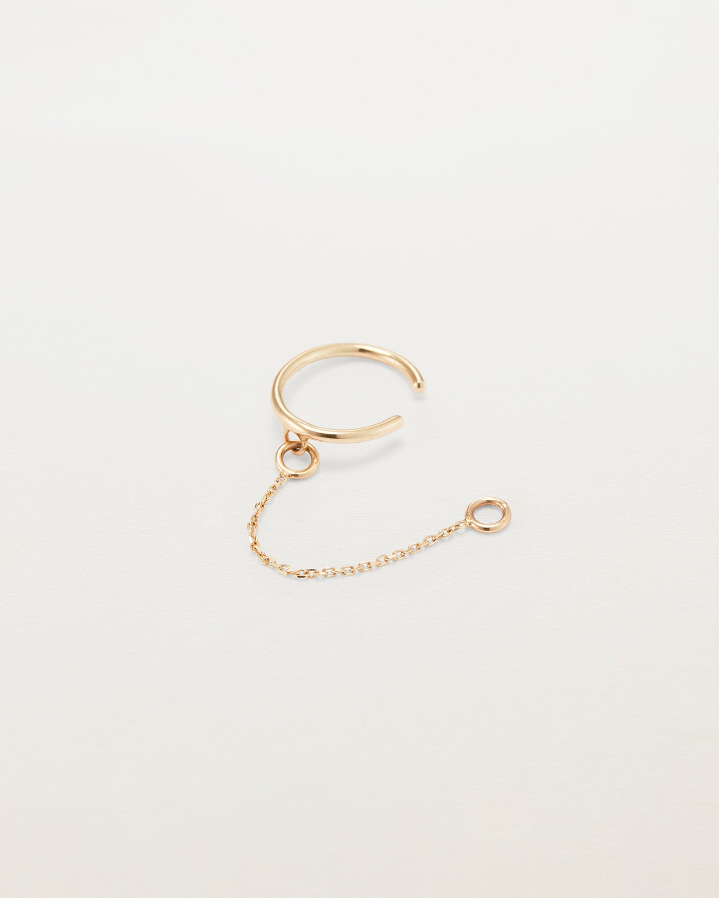 14K Gold Ear Cuff with Dainty Chain - Elegant Cartilage Earring for Women - Perfect for Parties, Weddings & Everyday Wear