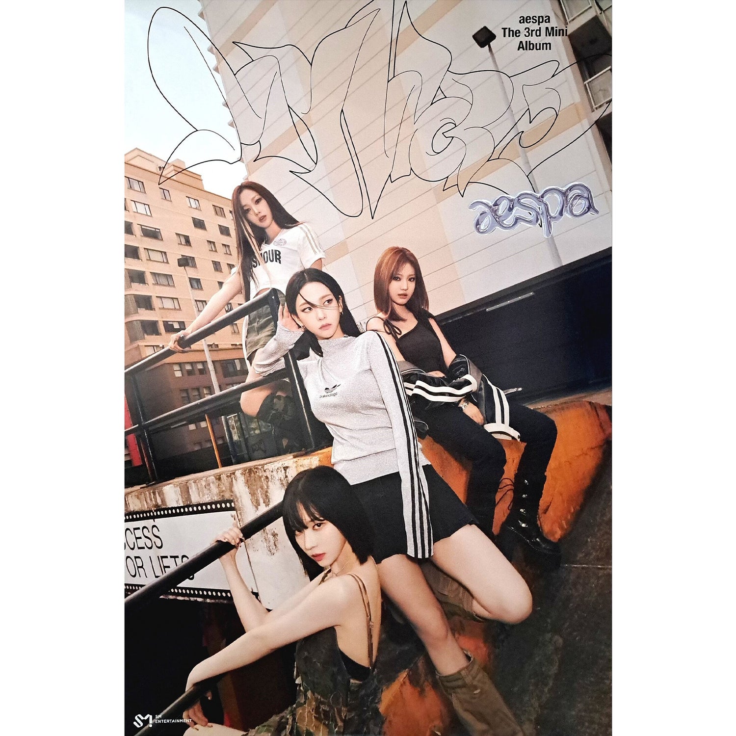 AESPA 3rd Mini Album 'MY WORLD' Official Poster - Kpop Merchandise for Fans, Room Decor & Gift for Kpop Lovers