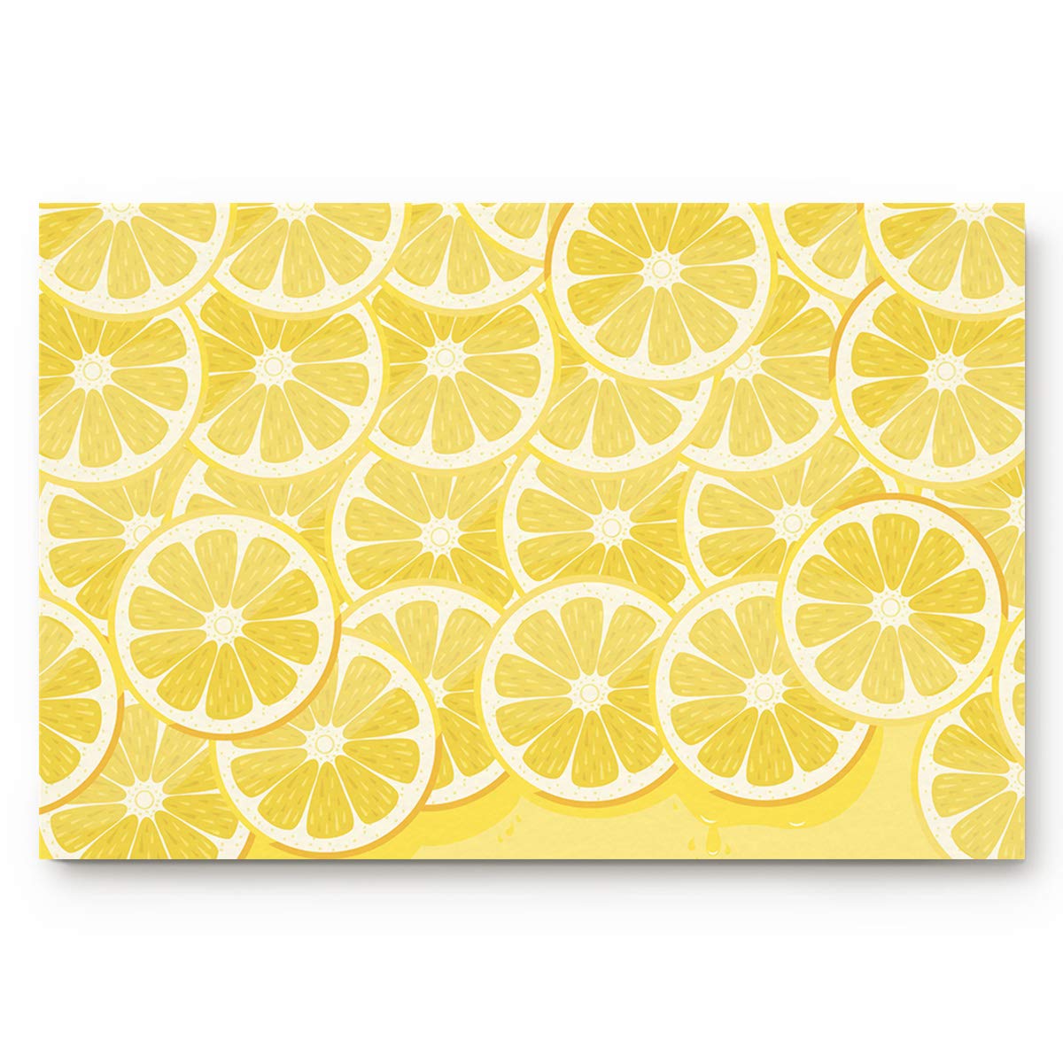 CHARMHOME Non-Slip Rubber Doormat - 20x32 Inch Yellow Lemon Slice Pattern Indoor/Outdoor Entrance Mat for Front Door, Bathroom & Kitchen - Waterproof & Durable Floor Mat for Home Decor & Safety