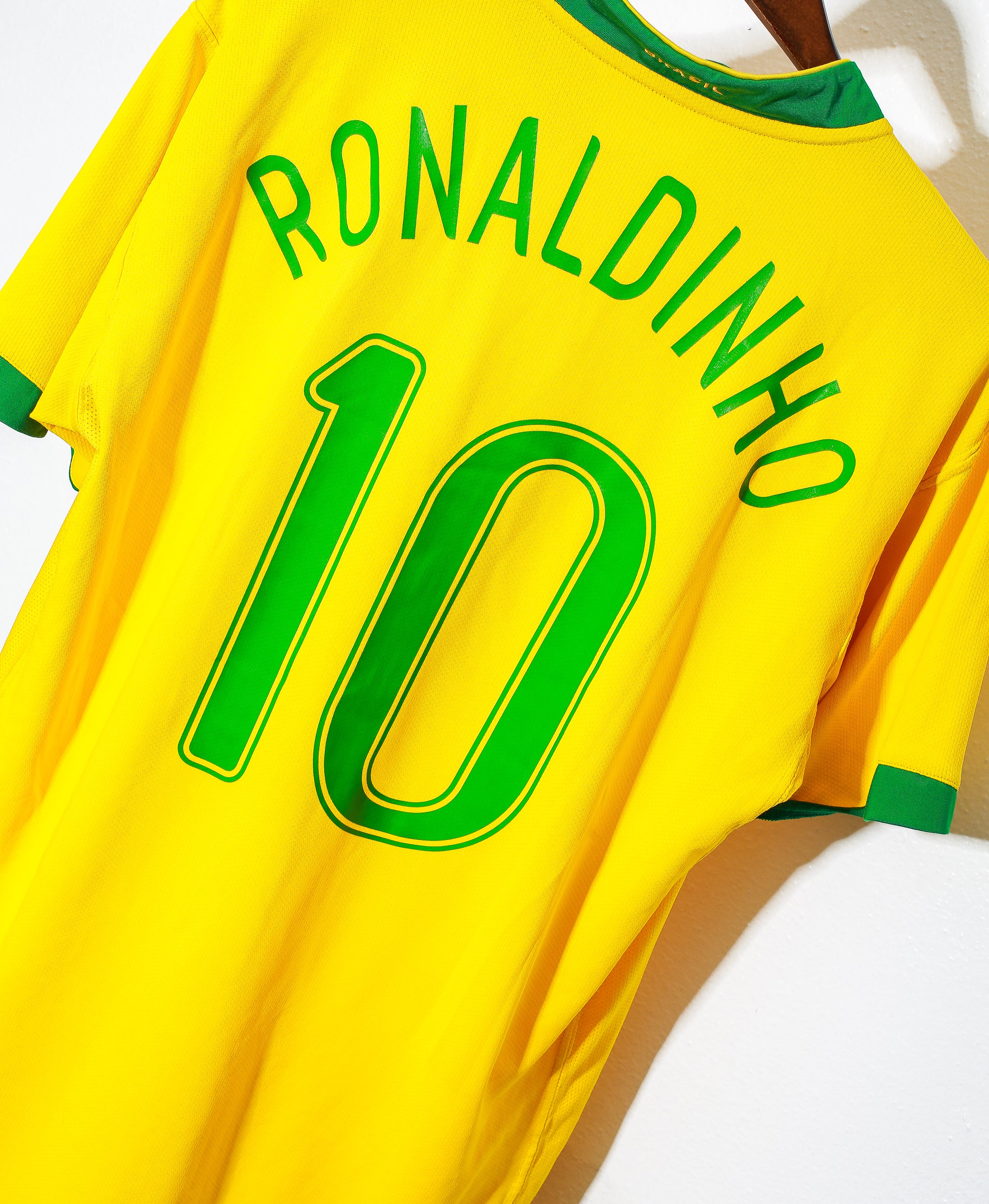 Authentic 2006 Brazil Home Soccer Jersey #10 Ronaldinho (XL) - Vintage Football Shirt for Fans, Collectors & Match Days