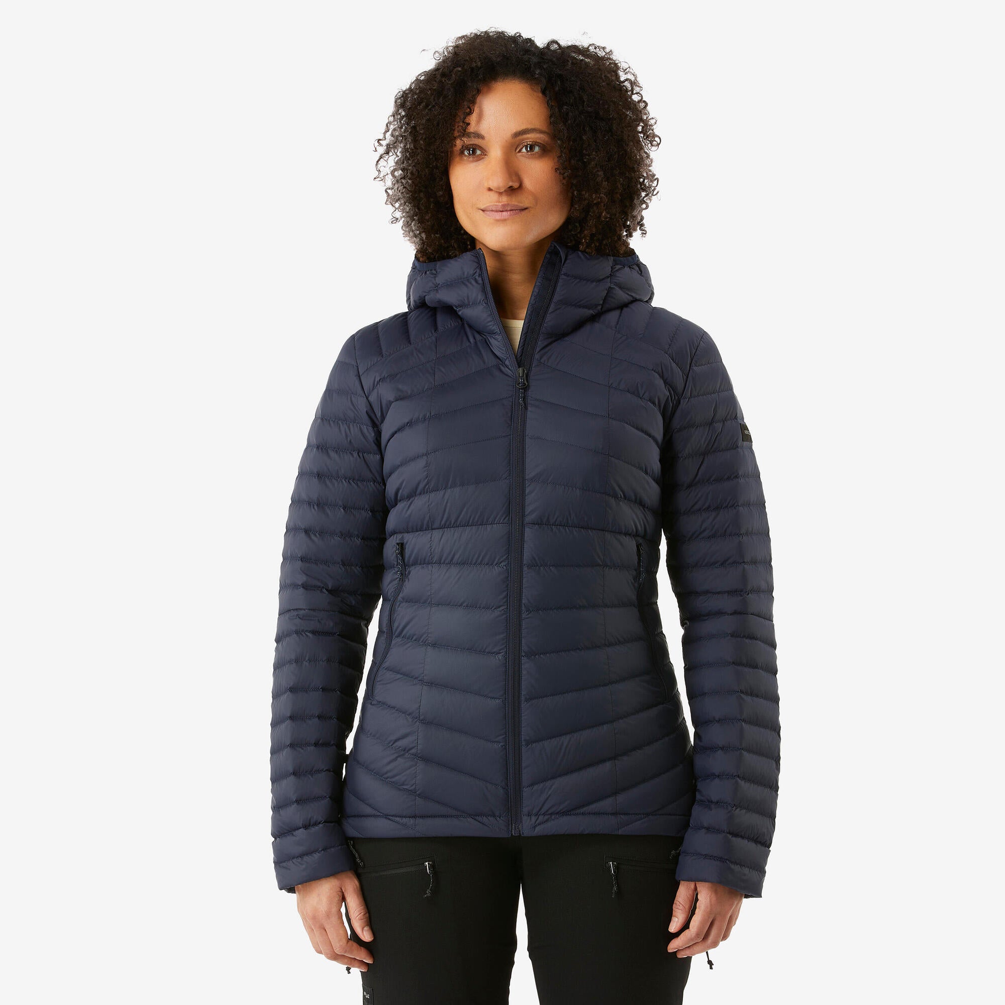 Forclaz Women's MT100 Hooded Down Puffer Jacket - Lightweight Warm Winter Coat for Hiking, Skiing & Outdoor Activities