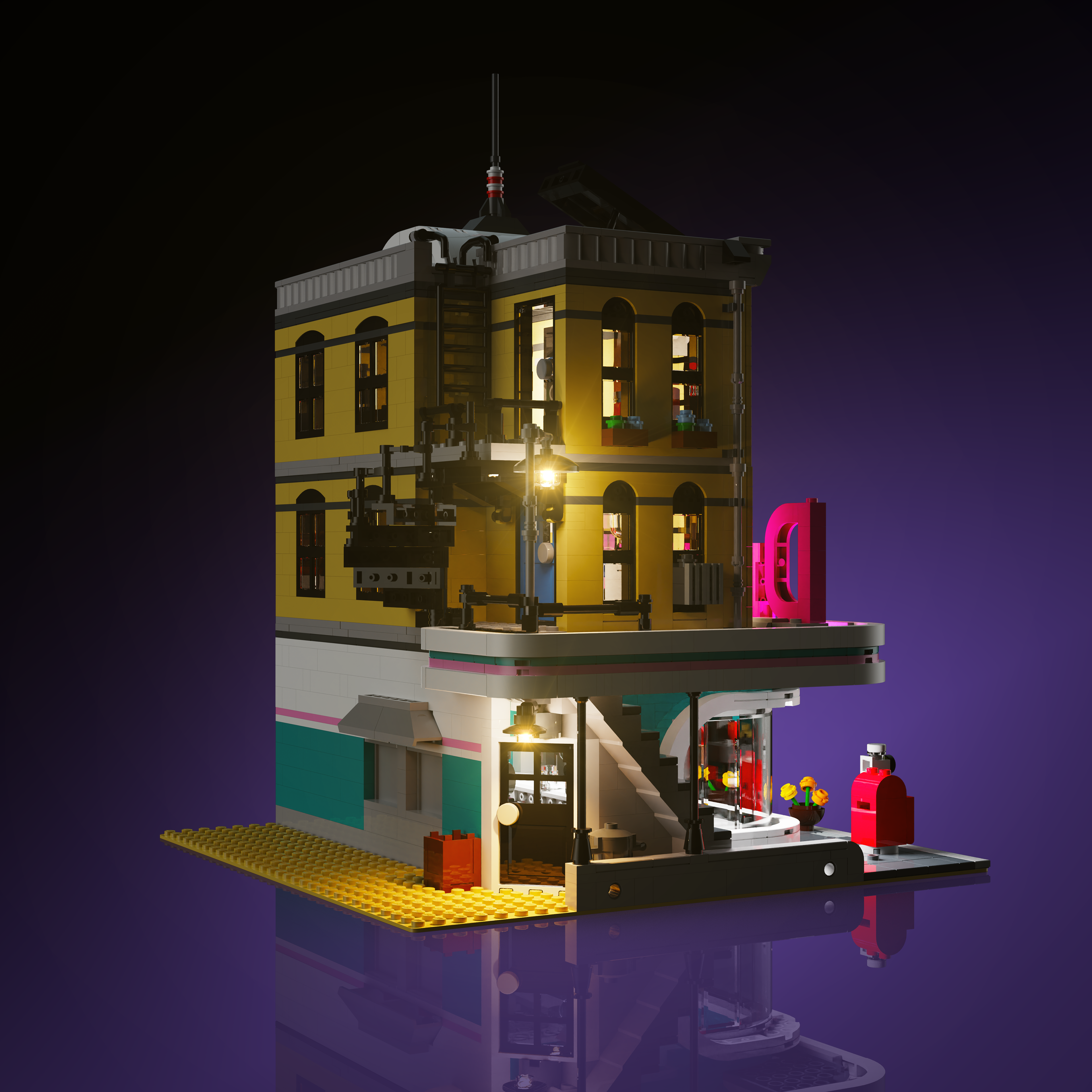 LEGO® Downtown Diner #10260 Light Kit - Compatible LED Lighting Set for LEGO Buildings - Perfect for Home Display, Model Showcase, and LEGO Enthusiast Collections