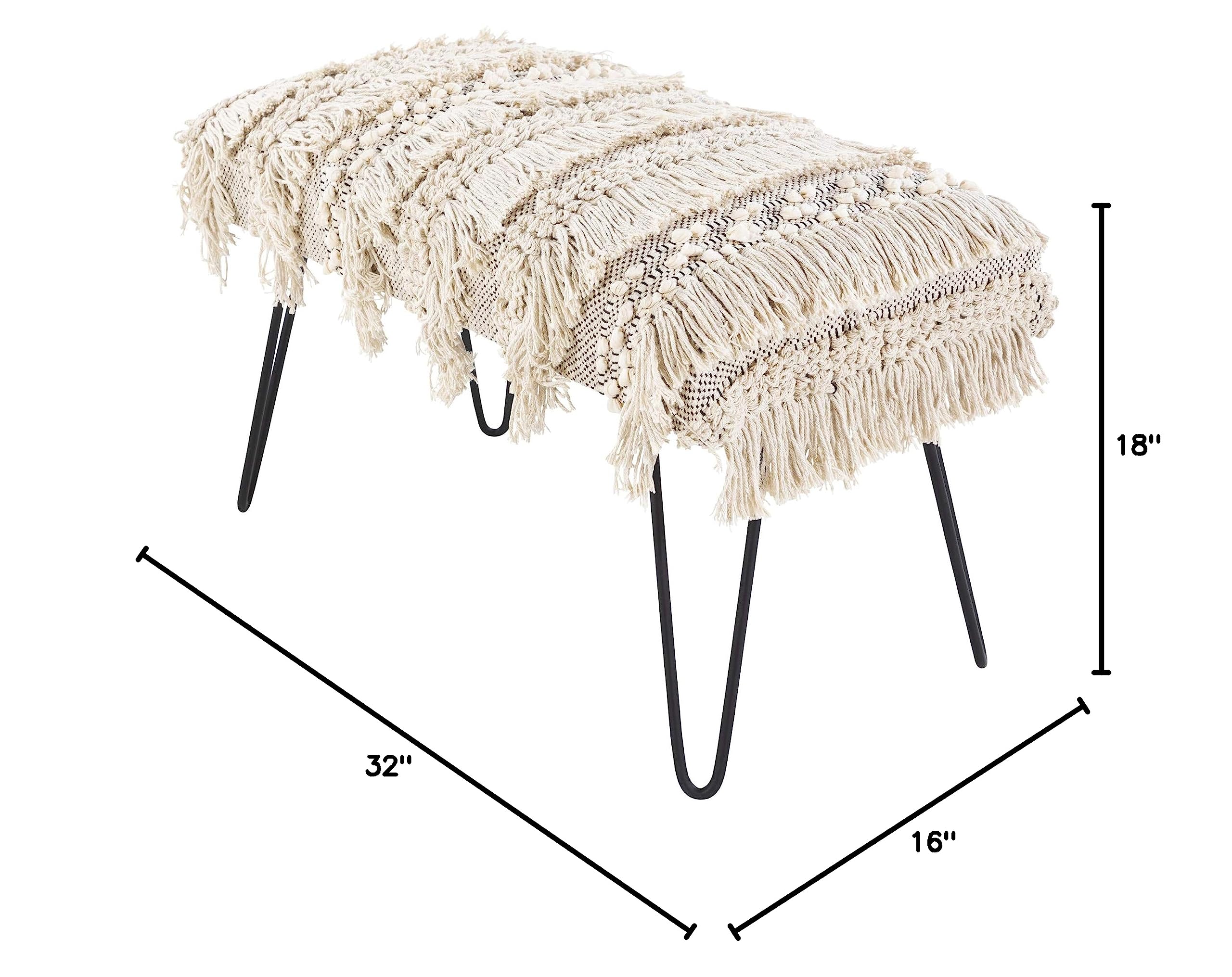 Livabliss Wellington Rustic Scandinavian Upholstered Bench - 18