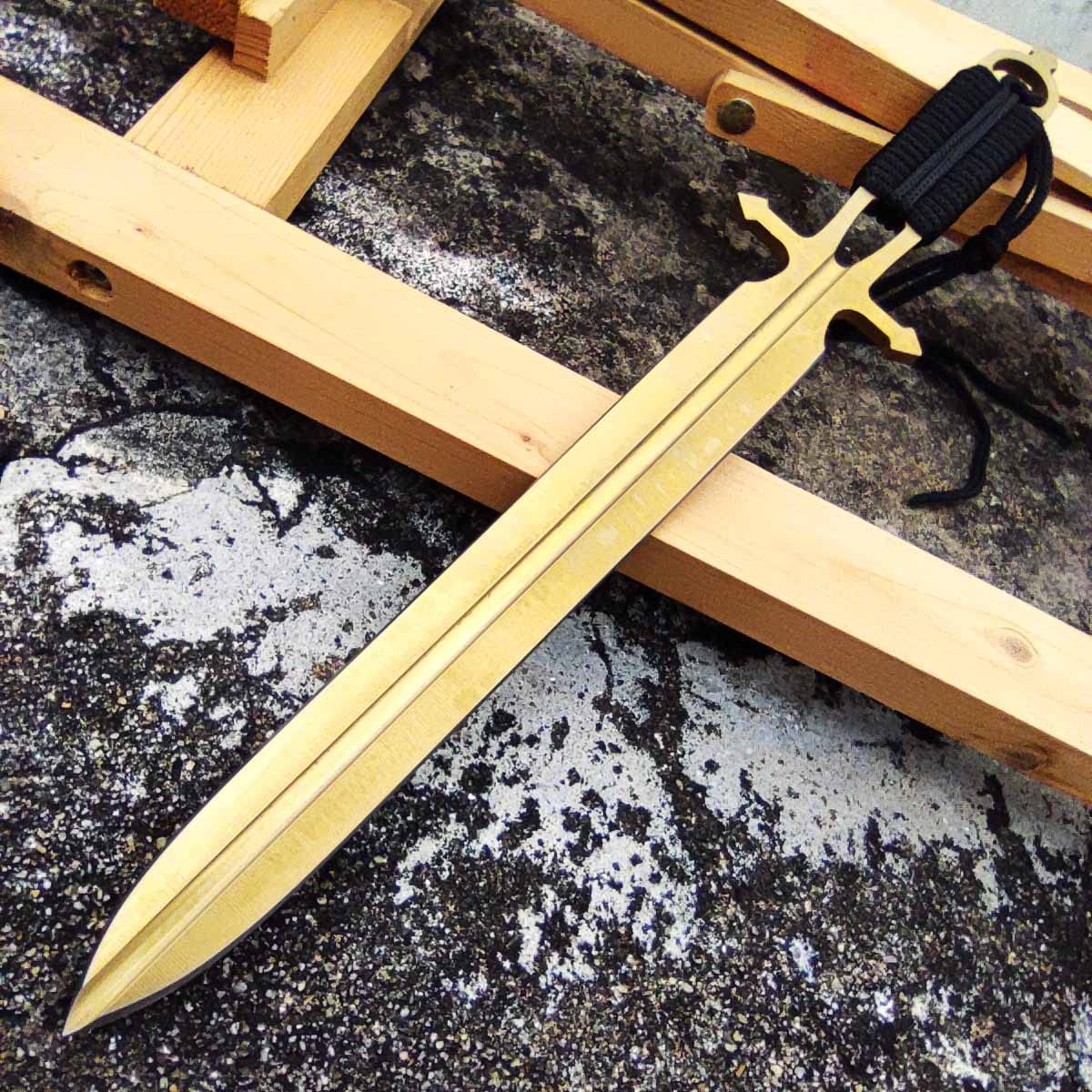 Premium Gold Titanium Fixed Blade Knife for Hunting, Camping & Fishing - Outdoor Survival, Bushcraft & Tactical Use