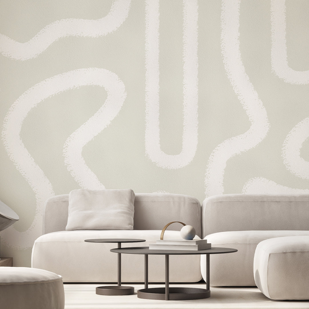 Light Pistachio Lines Wall Mural AM044 - Modern Peel and Stick Wallpaper for Living Room, Bedroom & Nursery Decor