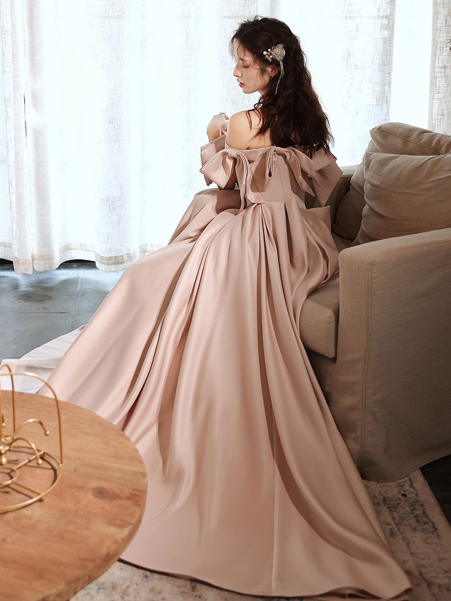 Elegant Pink Long Prom Dresses for Women - Off Shoulder Formal Evening Gowns for Graduation, Homecoming & Special Occasions - Perfect for Dances, Parties & Formal Events