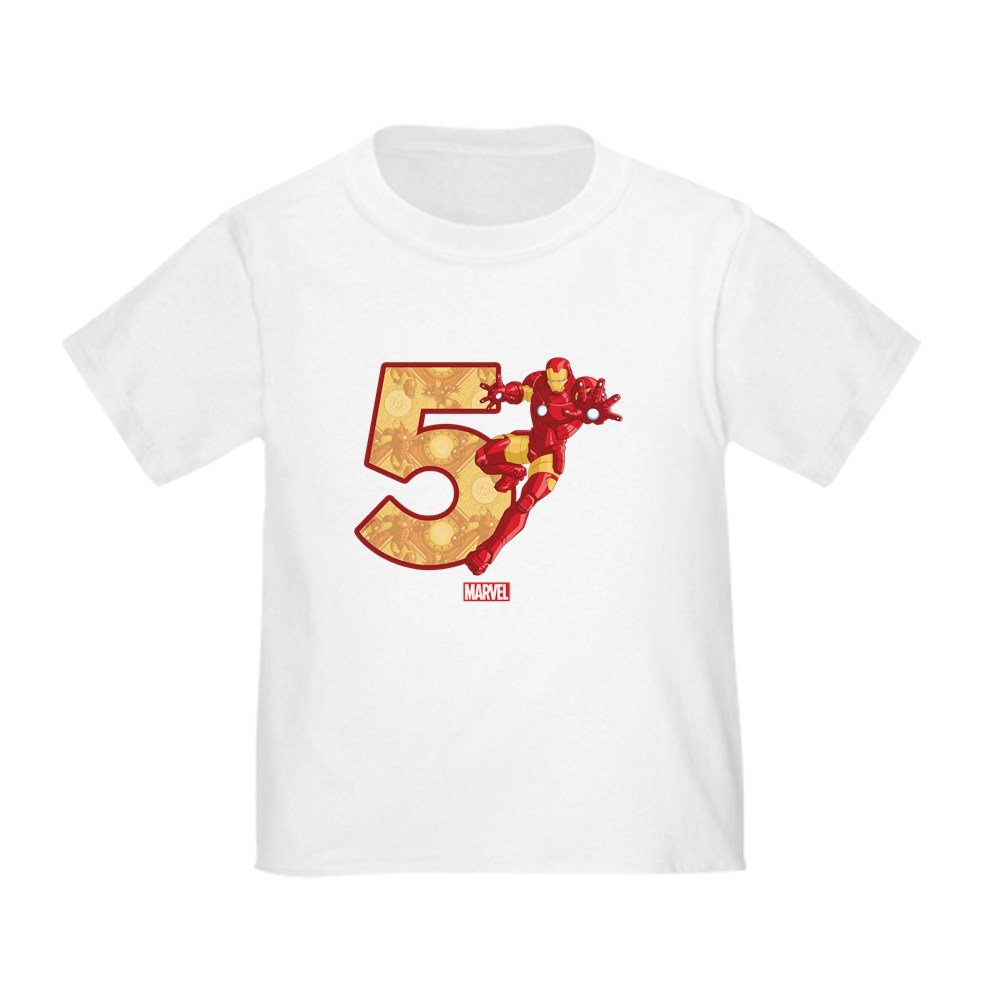 Iron Man Birthday T-Shirt for 5 Year Old Boys - Superhero Kids Tee for Birthday Parties & Casual Wear