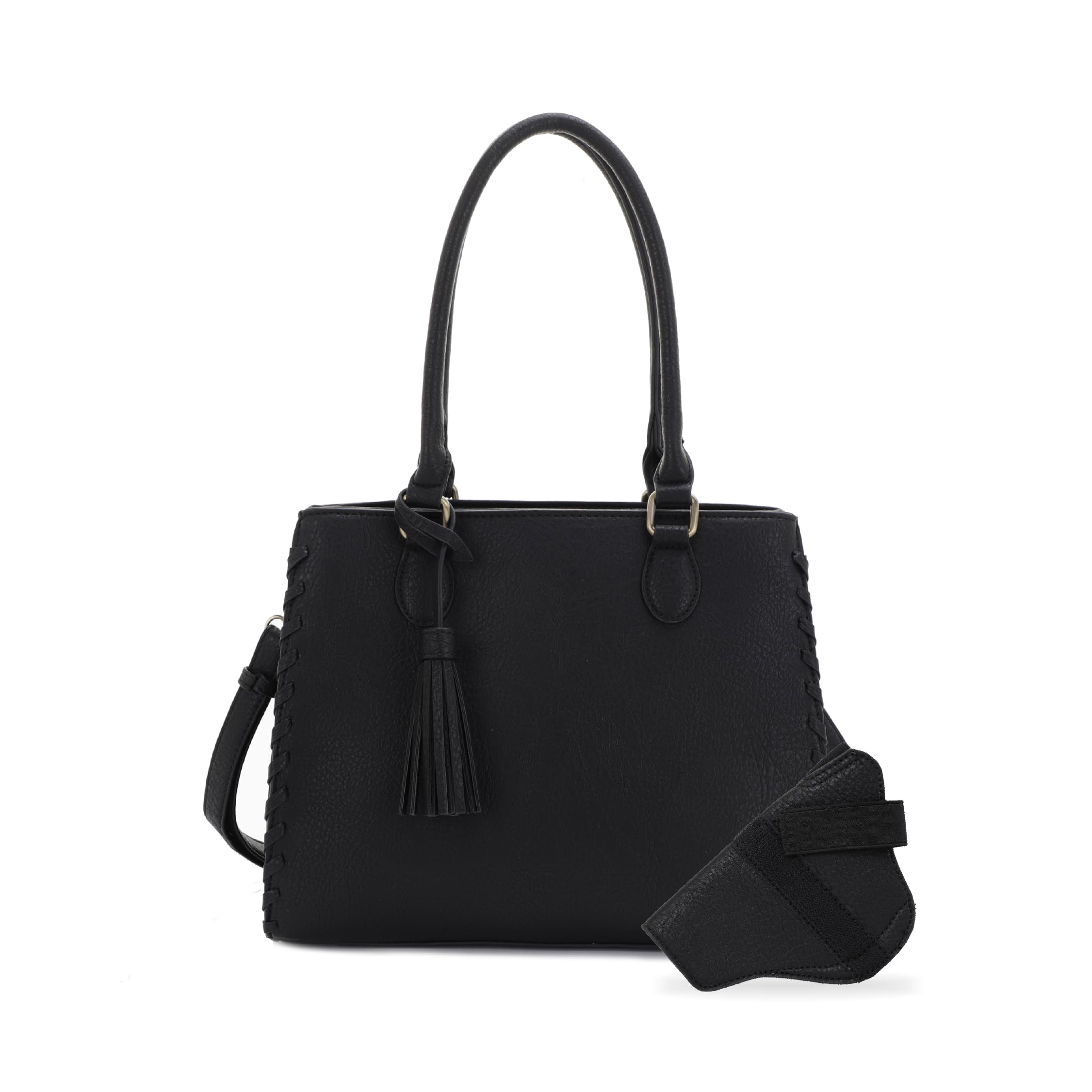 JESSIE & JAMES Lioness Concealed Carry Satchel Bag - Women's Leather Purse with Tassel, Top Handle & Adjustable Crossbody Shoulder Strap - Perfect for Everyday Use, Travel & Concealed Carry