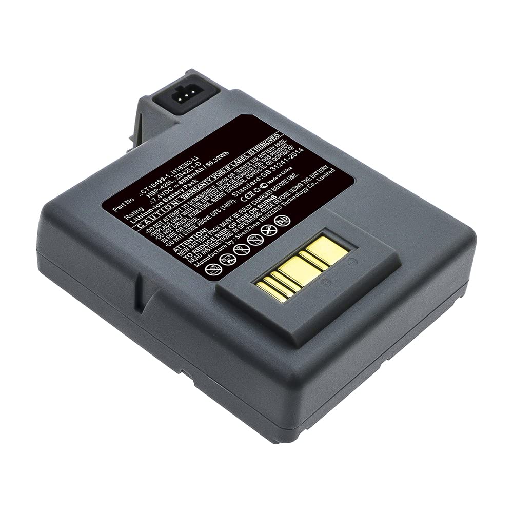 Synergy Digital Printer Battery - Compatible with Zebra CT18499-1 Printer Battery (Li-ion, 7.4V, 6800mAh) | Long-Lasting Replacement Battery for Zebra Printers | Perfect for Warehouse, Retail & Logistics Label Printing