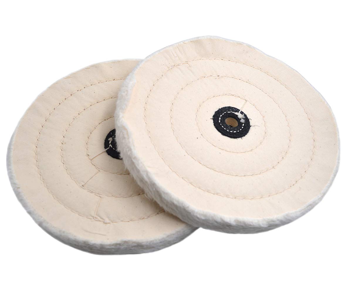 Wokise 2-Pack 8-Inch 50-Ply Extra Thick Cotton Buffing Wheels for Bench Grinder – Premium Polishing Pads for Metal, Wood & Automotive Polishing – Ideal for DIY Projects & Professional Workshop Use