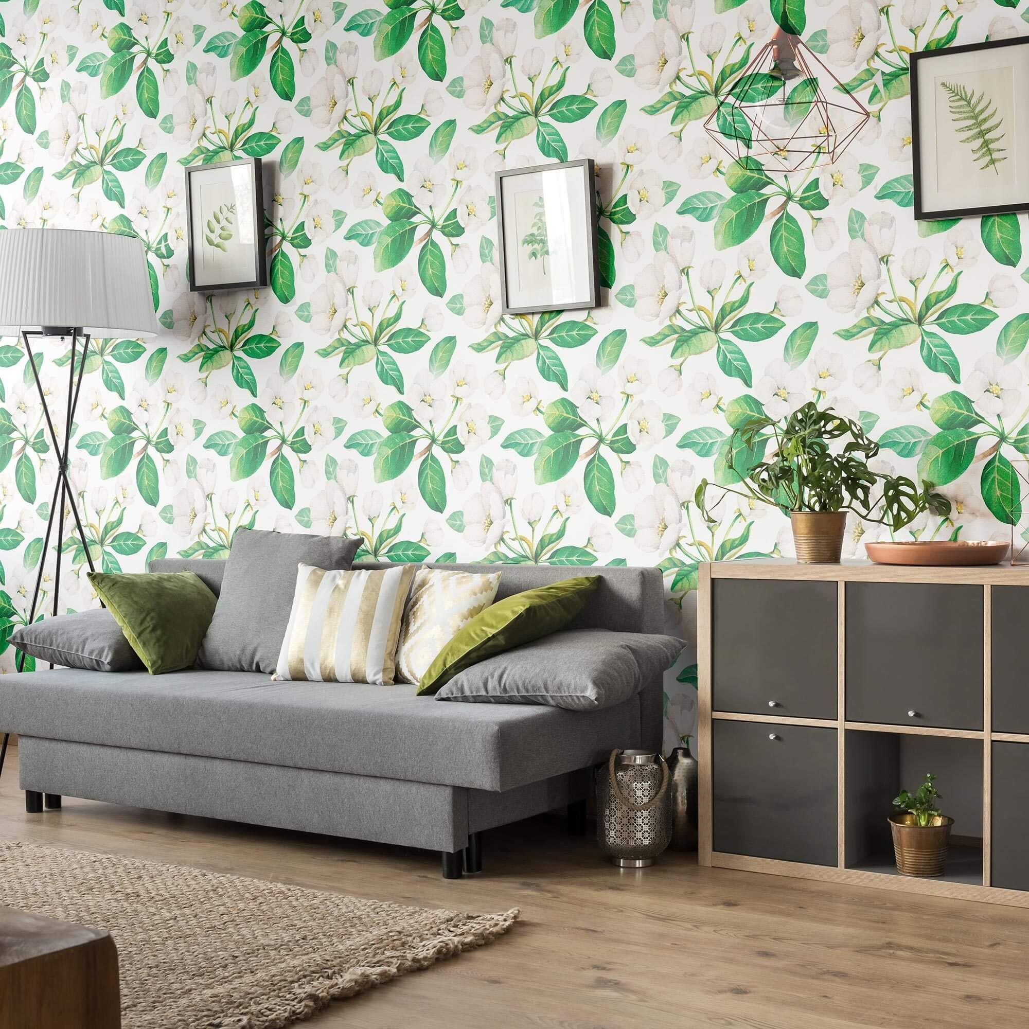 White and Yellow Textured Floral Peel and Stick Removable Wallpaper 9286 - Self-Adhesive Wall Decor for Bedroom, Living Room, Nursery & Office