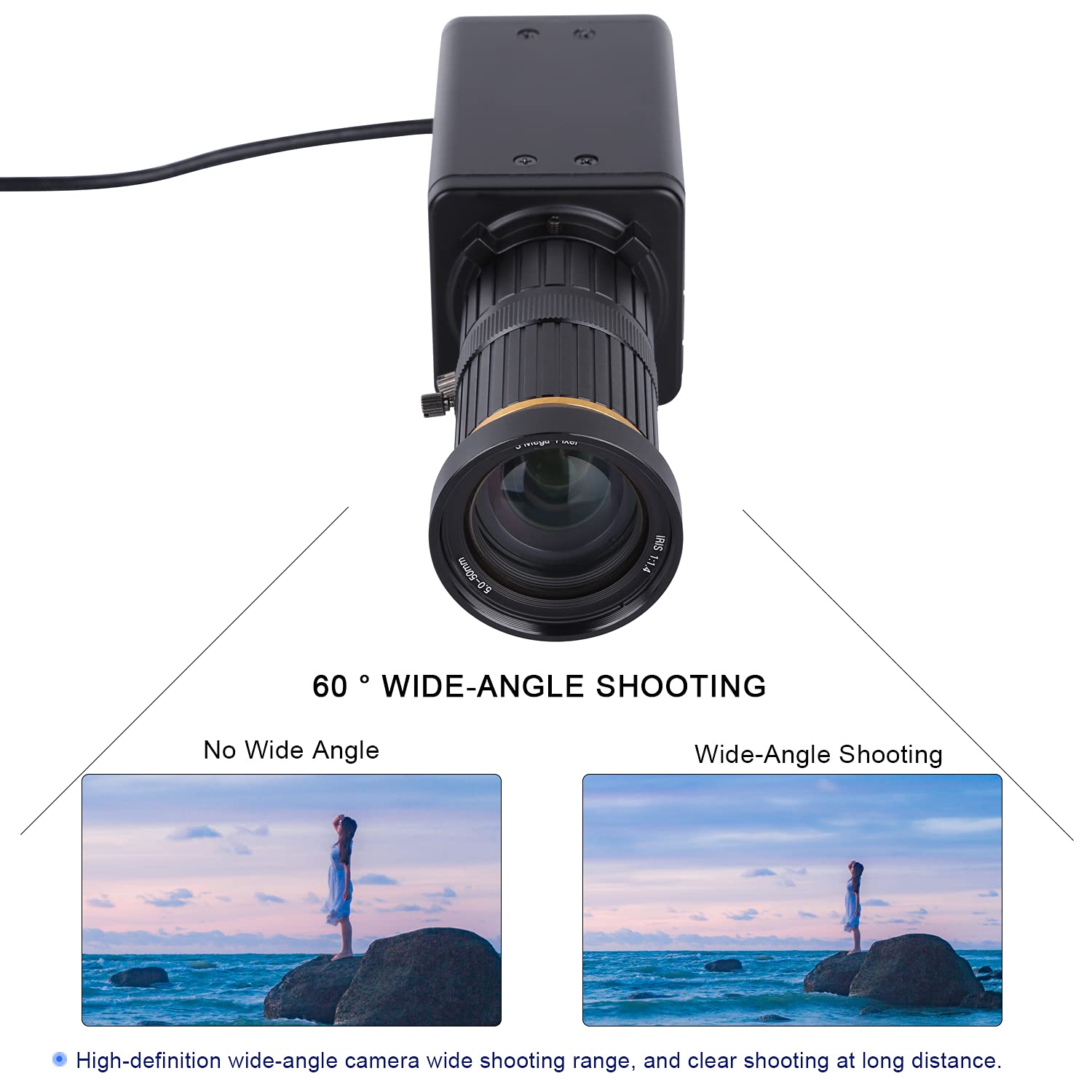 YIWENG 4K HD Webcam with 8MP, 10X Optical Zoom, 60° Wide Angle, Manual Focus & Auto Exposure - Built-in Microphone for Video Conferencing, Live Streaming & Online Classes