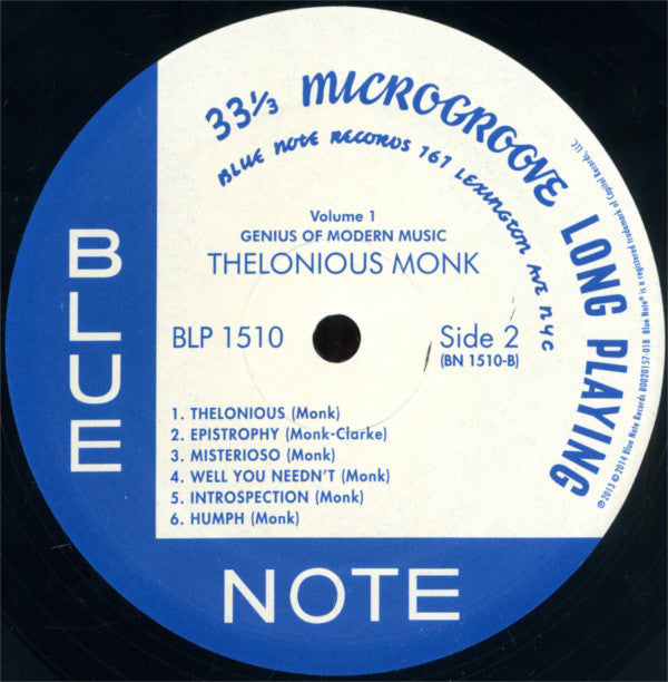 Thelonious Monk - Genius Of Modern Music Volume One LP Vinyl Record (Compilation, Mono, Reissue, Remastered) - Near Mint (NM/M) Condition - Perfect for Jazz Collectors & Audiophiles