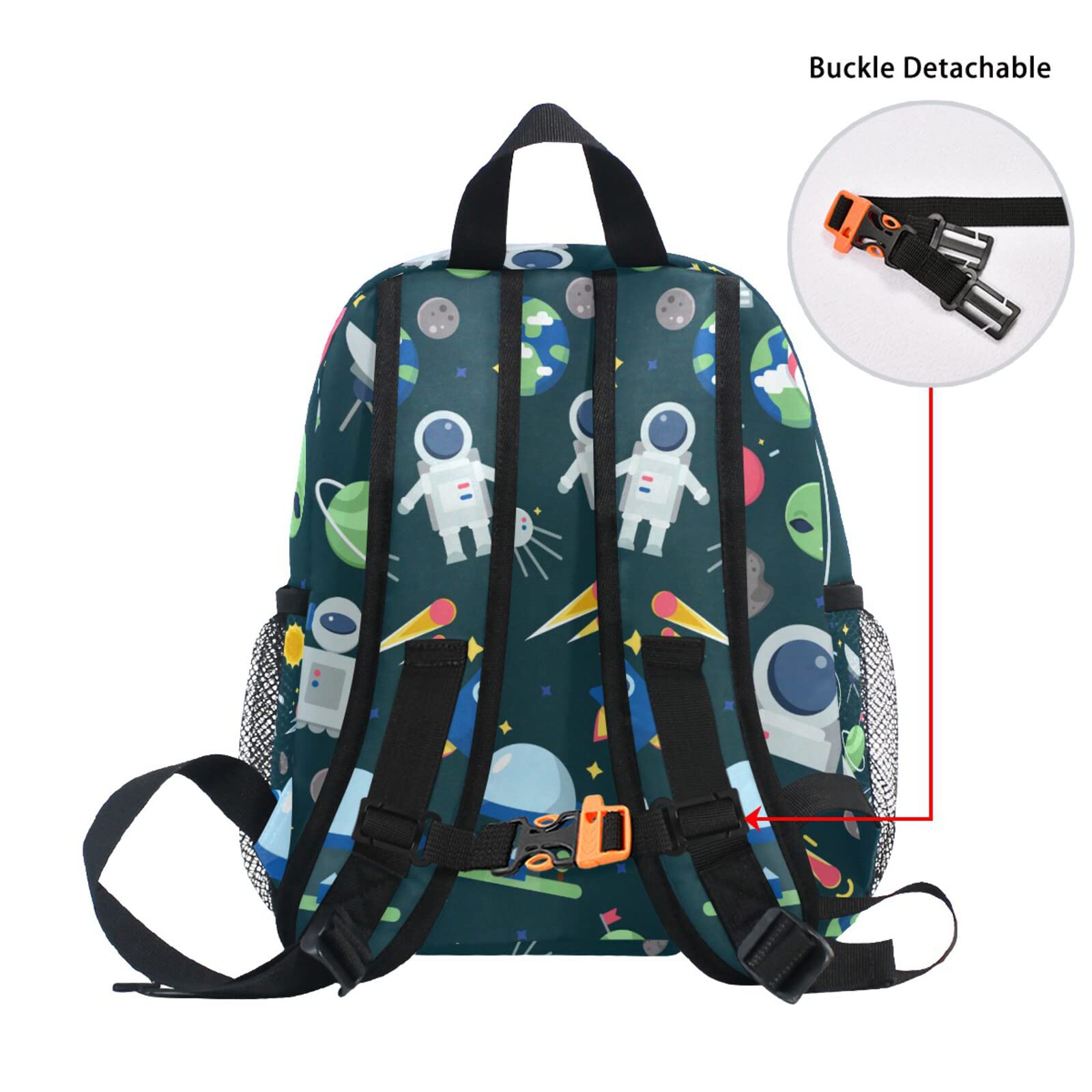 Custom Personalized Kids Backpack with Name - Cartoon Space Astronaut & Planets Design - School Bag for Boys & Girls - Perfect for Daycare, Kindergarten, Preschool & Travel - Cute Nursery School Backpack for Toddlers (Great for School, Outdoor Adventures & Daily Use)