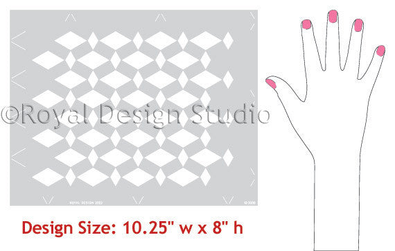 Zelij Diamonds Moroccan Stencil - Handcrafted Geometric Wall Decor for Home & Office | Perfect for Boho, Mediterranean & Moroccan Style Interiors